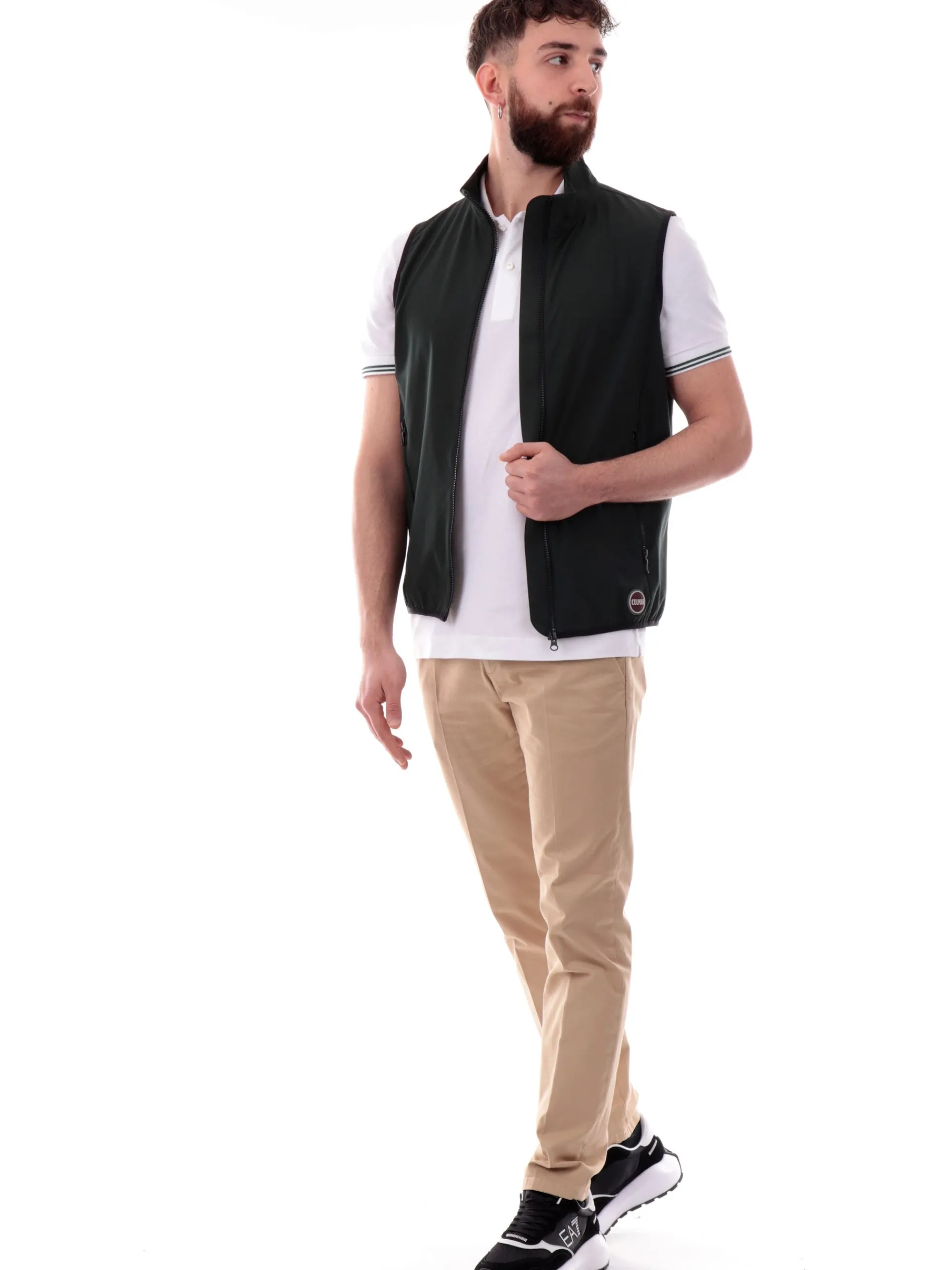COLMAR Gilet*Gilet verde da uomo tessuto tecnico 1809R6WV