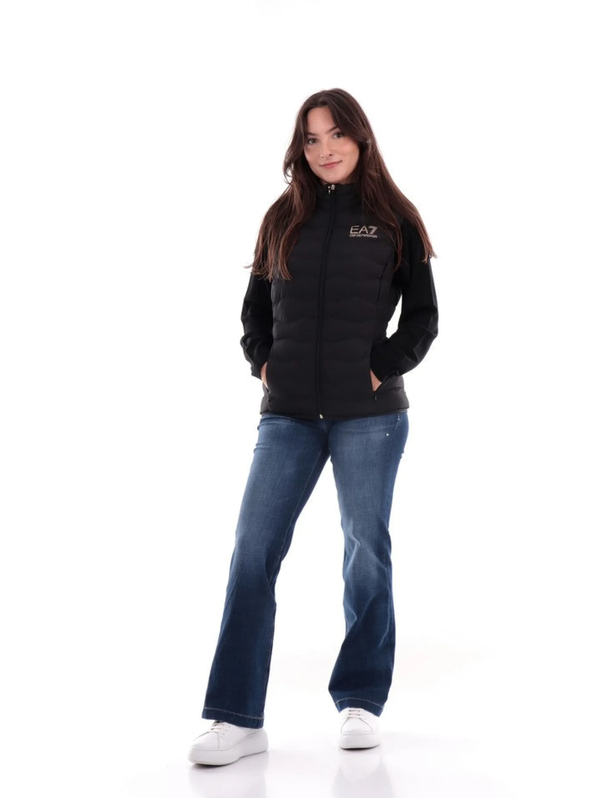 EMPORIO ARMANI 7 Gilet*Gilet Emporio Armani EA7 nero da donna 8NTQ08TNF8Z