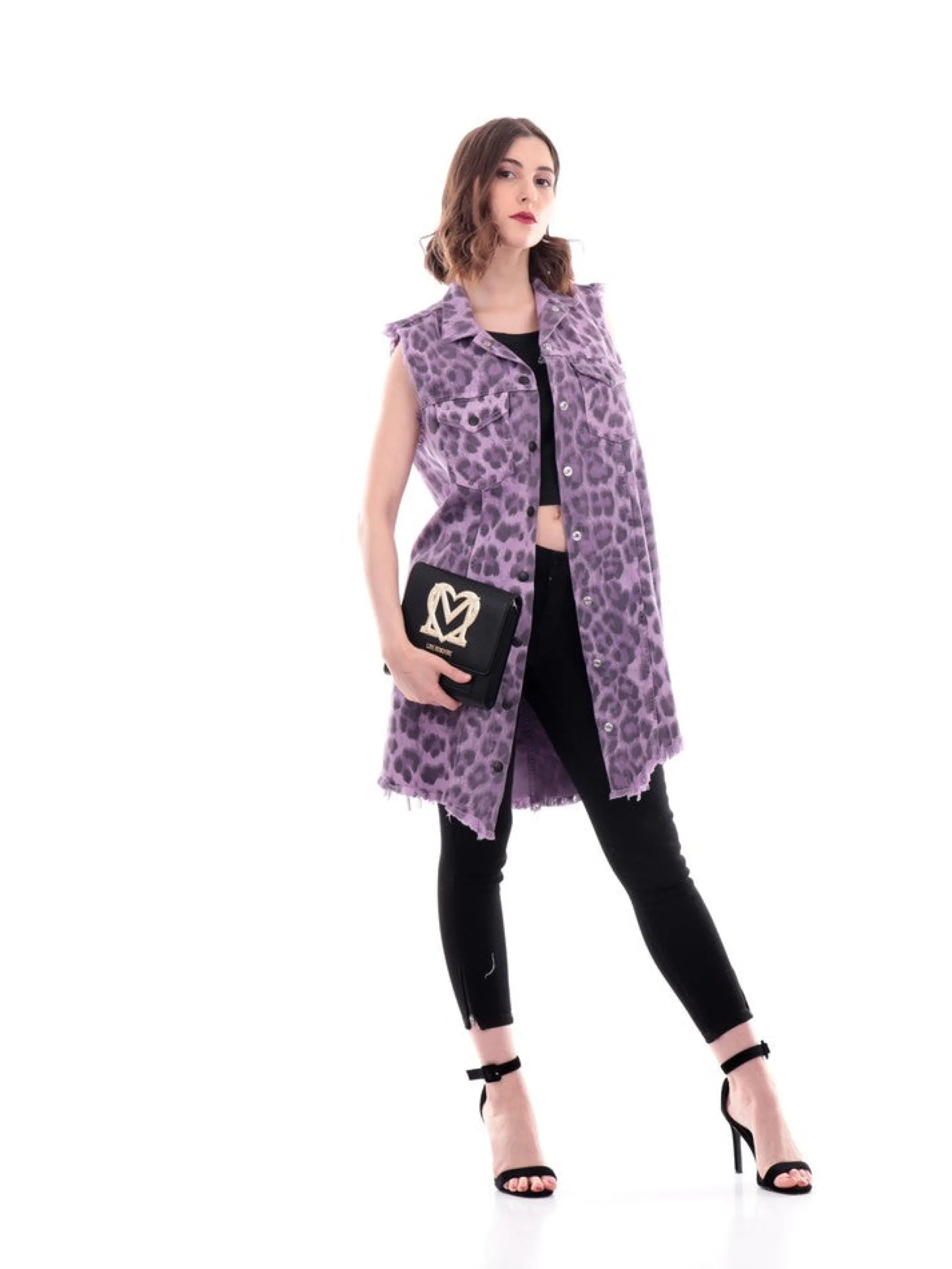 GAELLE Vestiti*Gilet Lilla da Donna leopardato GBD11824DA