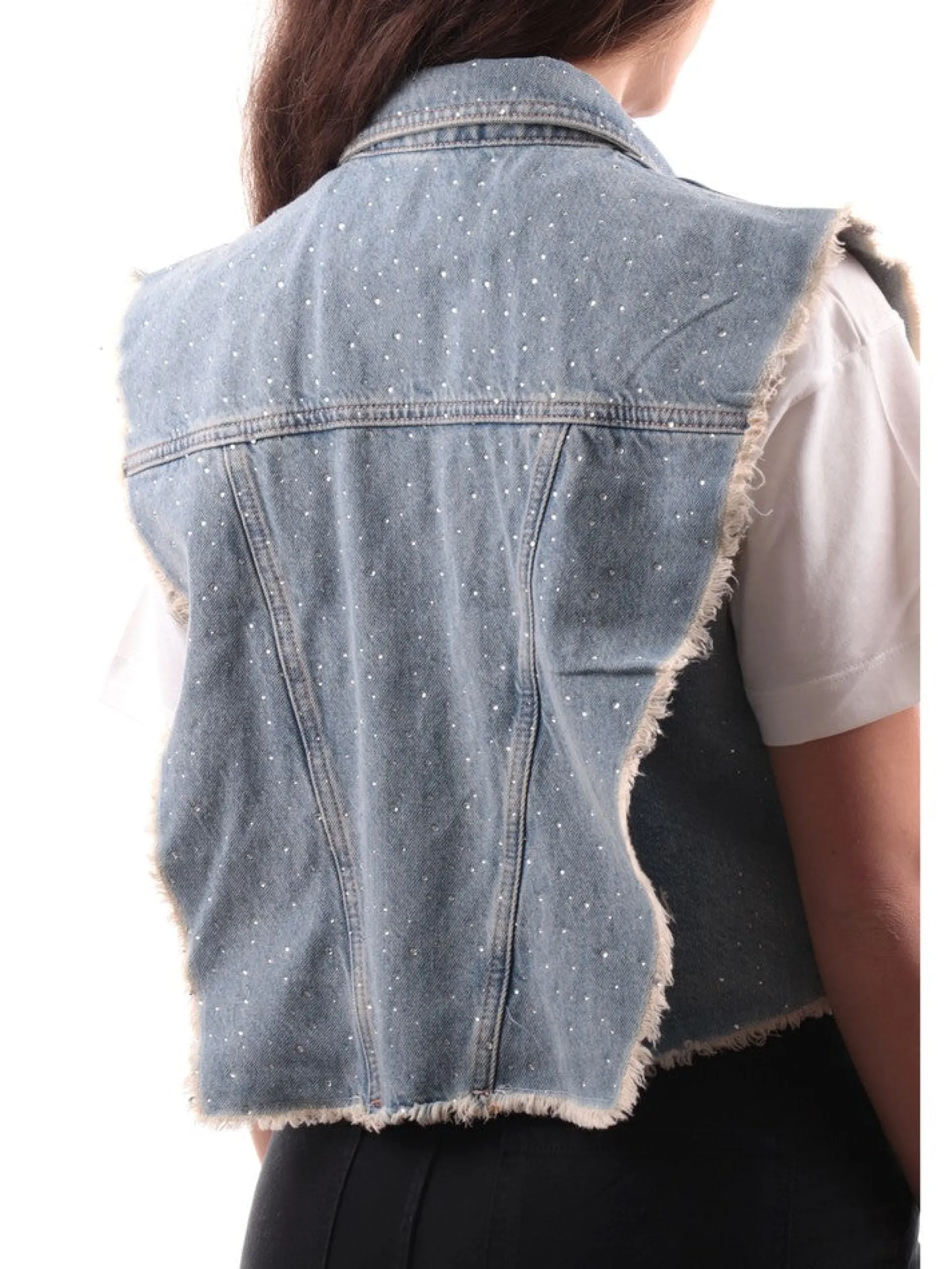ONLY Gilet*Gilet jeans da donna con strass 15315267