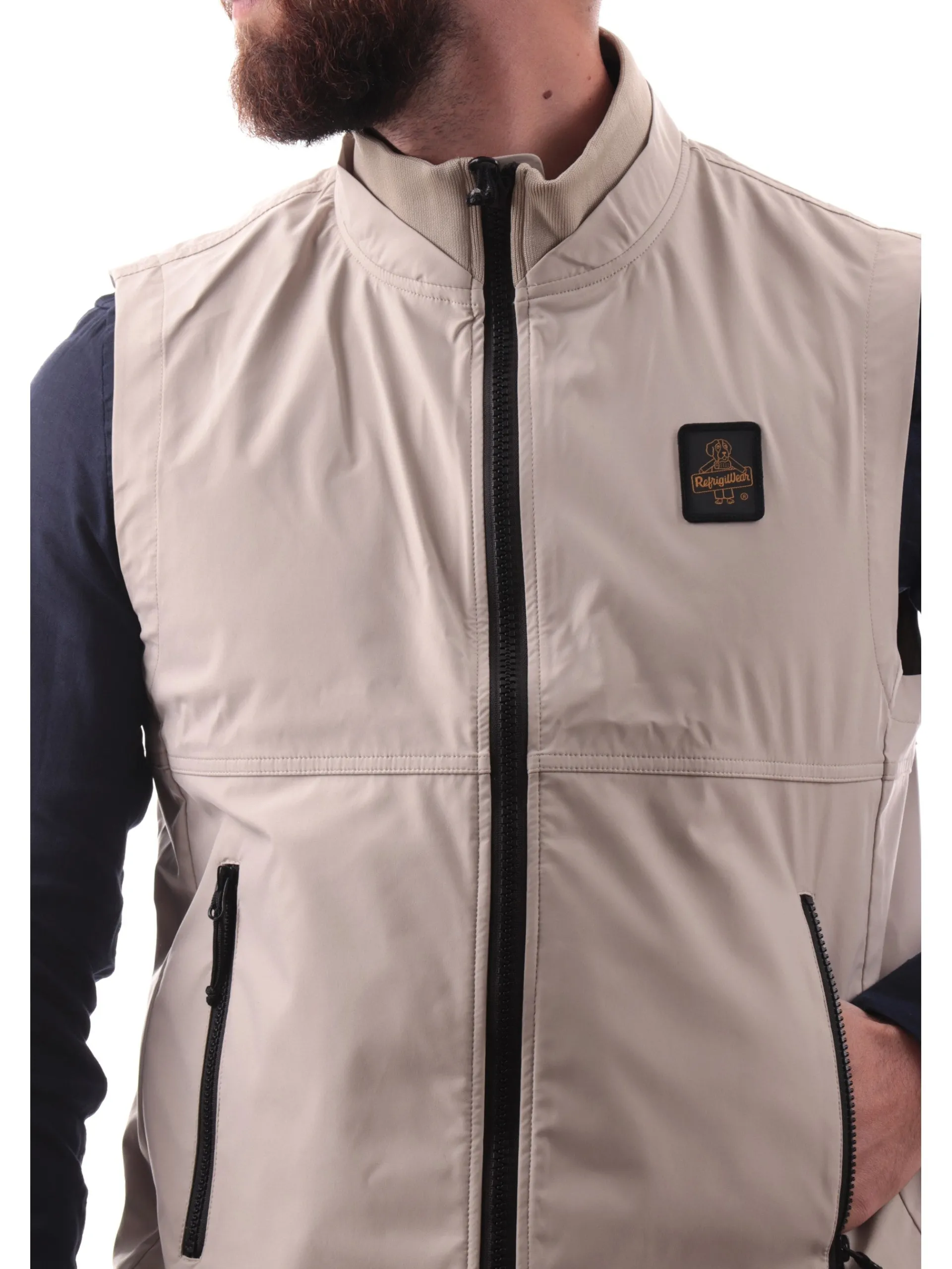 REFRIGIWEAR Gilet*Gilet beige da uomo Erc Vest tessuto tecnico G20408 A00081