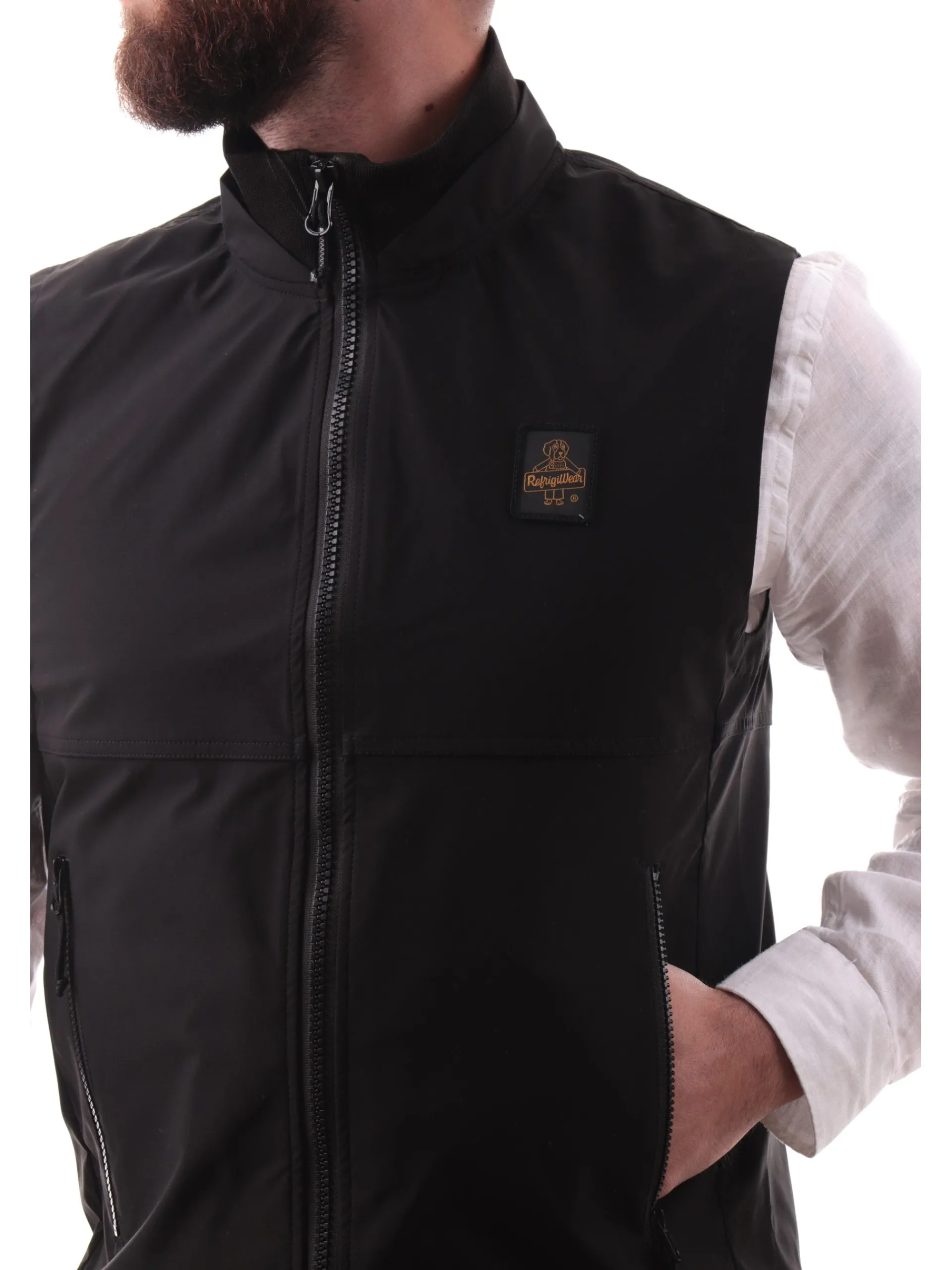 REFRIGIWEAR Gilet*Gilet nero da uomo Eric Vest tessuto tecnico G20408 G06000