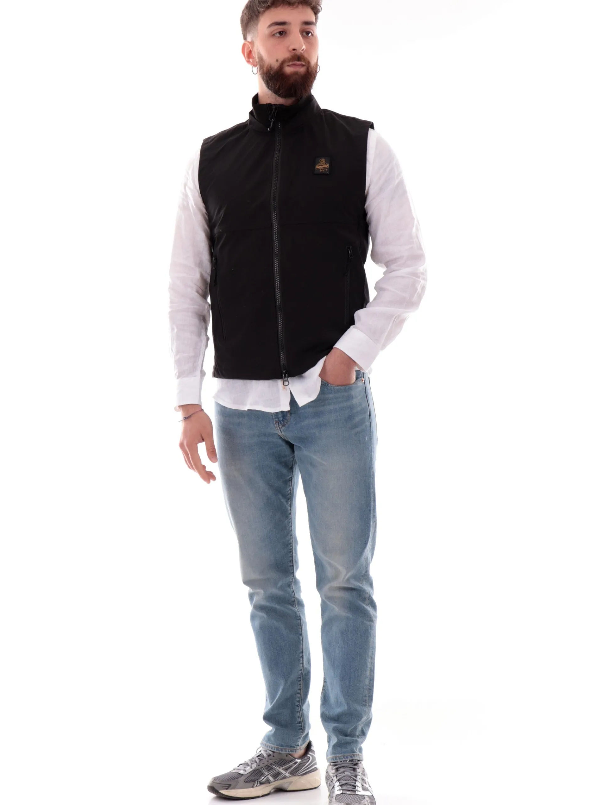 REFRIGIWEAR Gilet*Gilet nero da uomo Eric Vest tessuto tecnico G20408 G06000