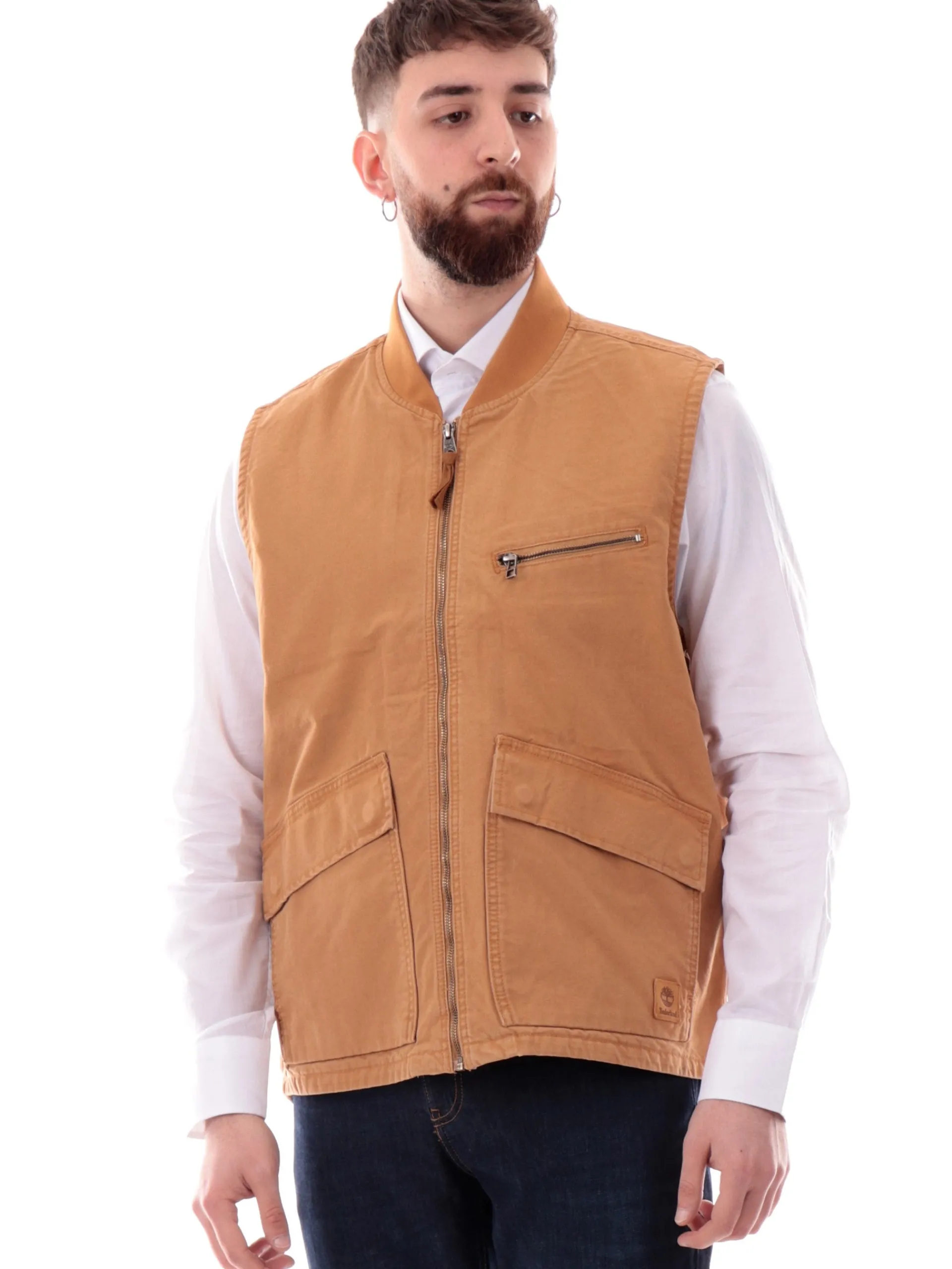 TIMBERLAND Gilet*Gilet marrone da uomo Washed Canvas TB0A6GF7