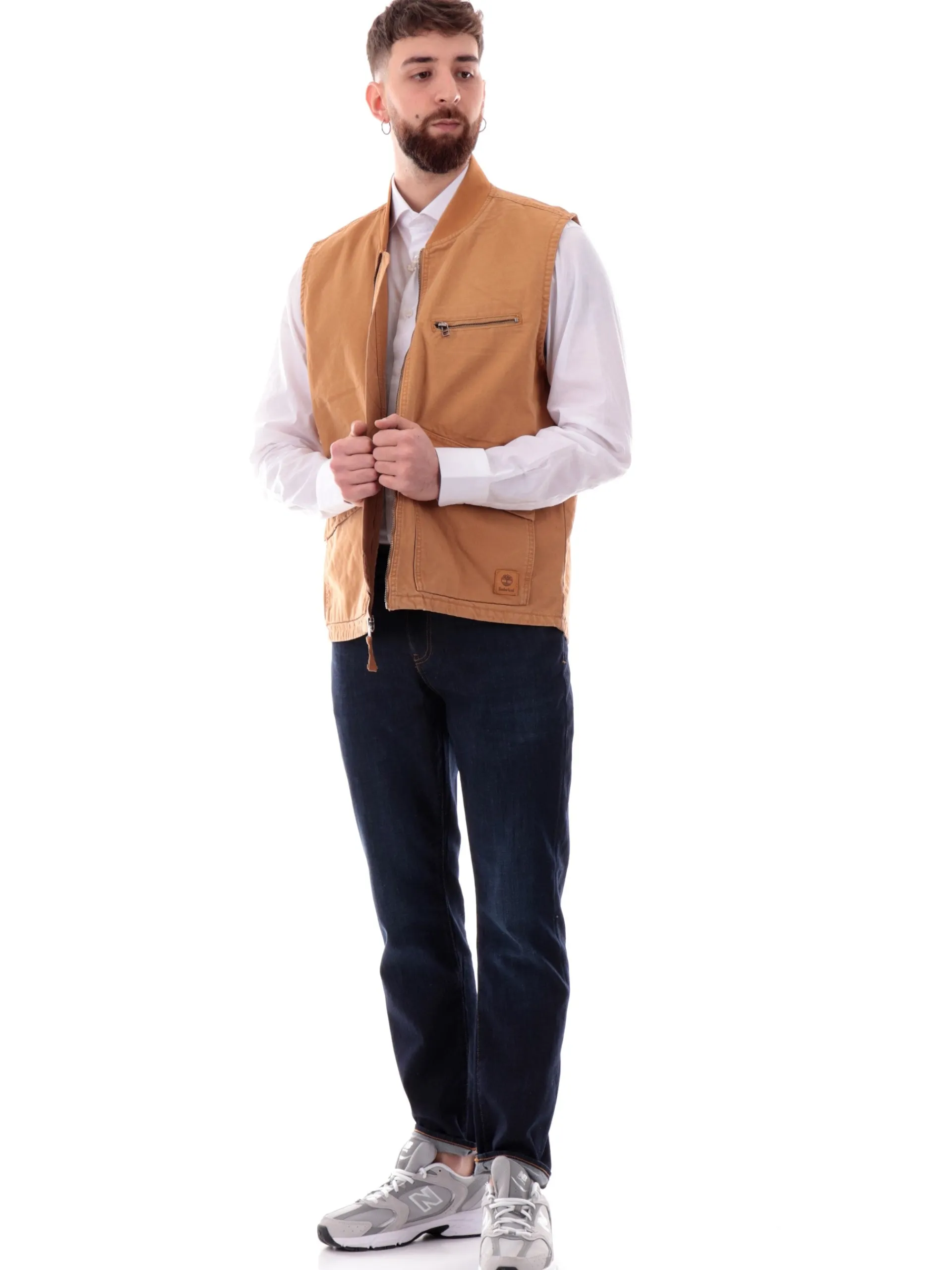 TIMBERLAND Gilet*Gilet marrone da uomo Washed Canvas TB0A6GF7