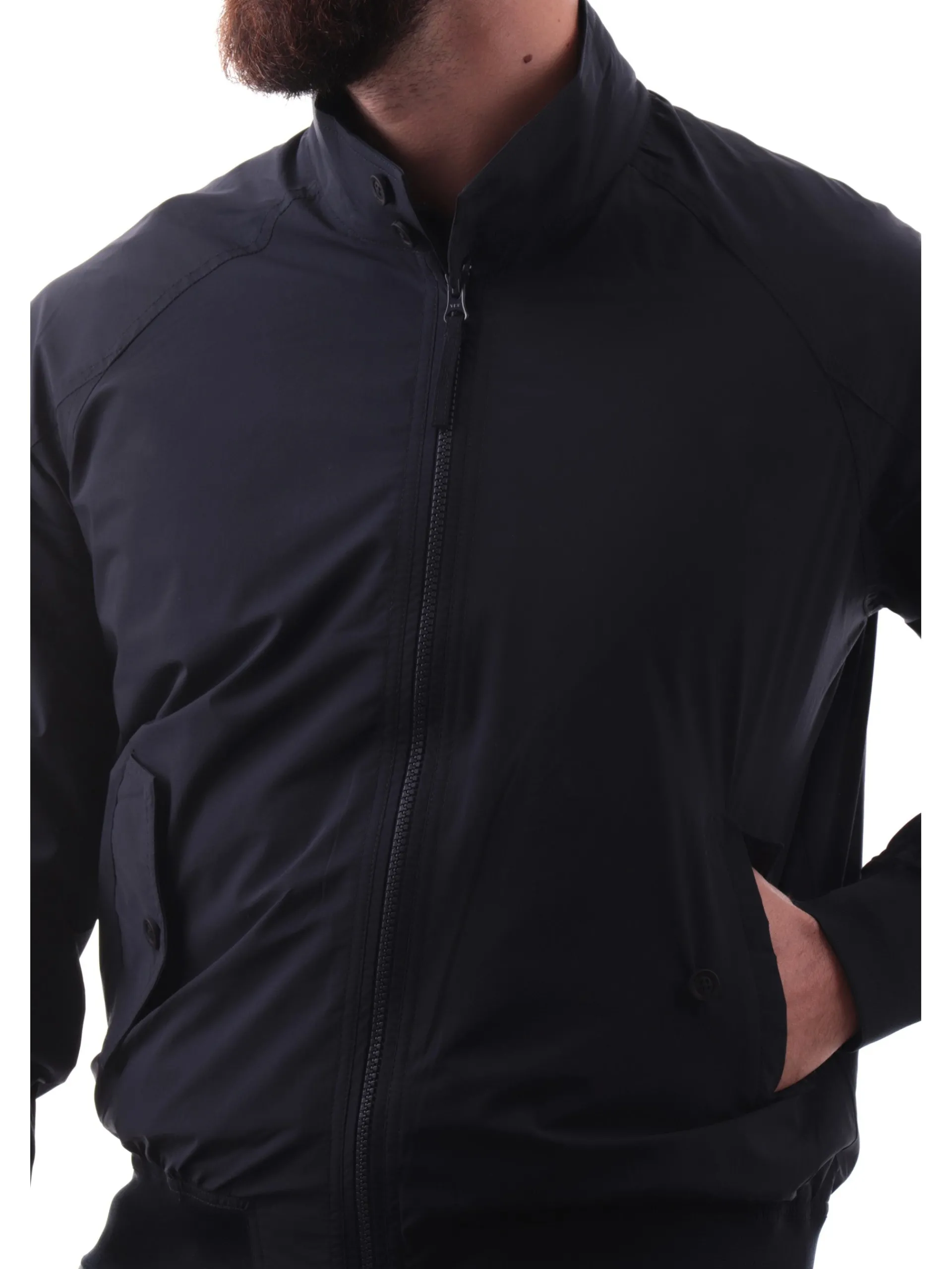 AQUASCUTUM Giubbini*Giubbino Acquascutum blu da uomo Harrington stretch AAB005JK011