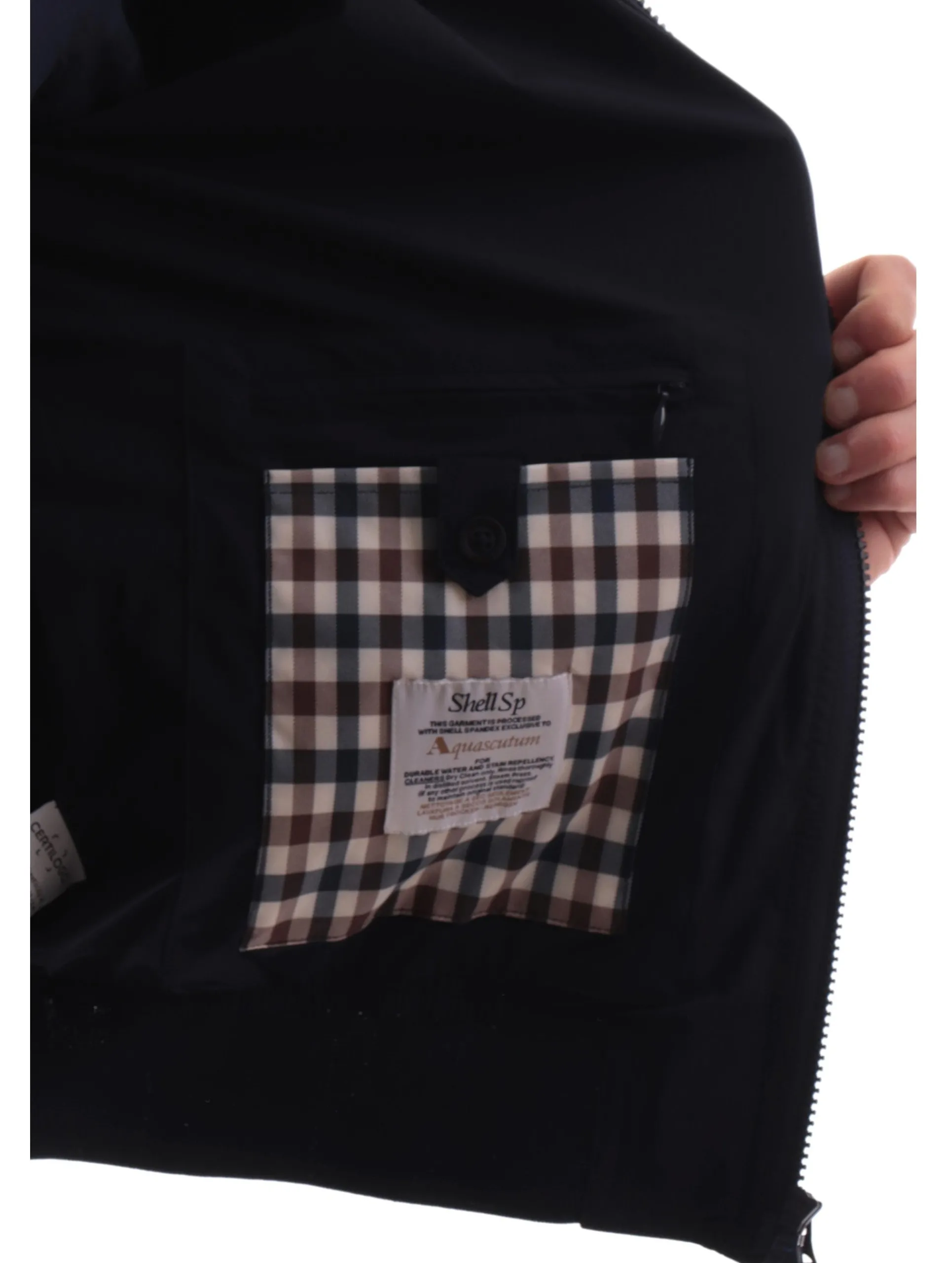 AQUASCUTUM Giubbini*Giubbino Acquascutum blu da uomo Harrington stretch AAB005JK011