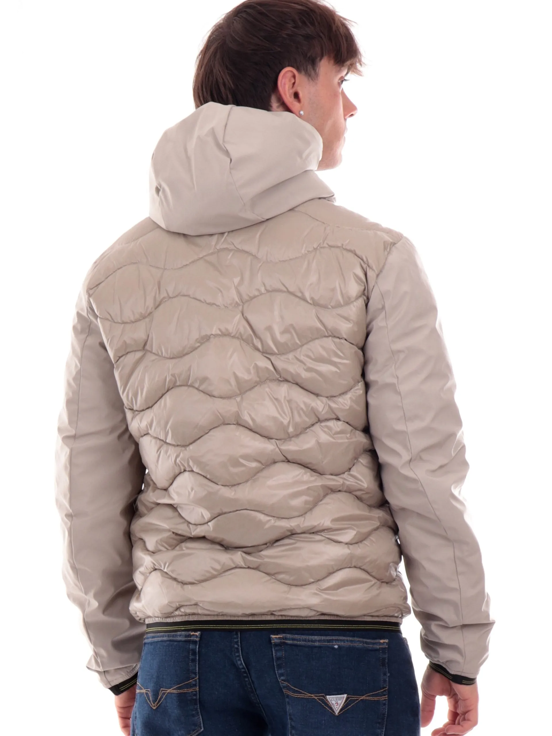 BLAUER Giubbini*Giubbino beige da uomo inserti in tessuto tecnico C08034006355