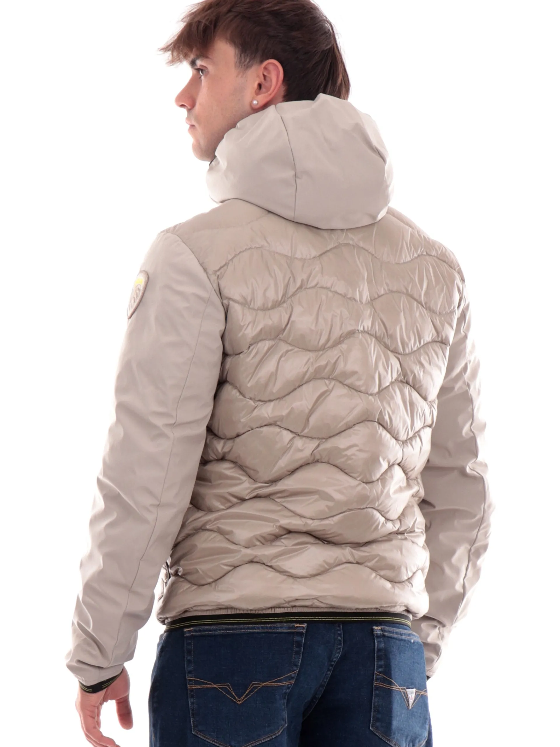 BLAUER Giubbini*Giubbino beige da uomo inserti in tessuto tecnico C08034006355