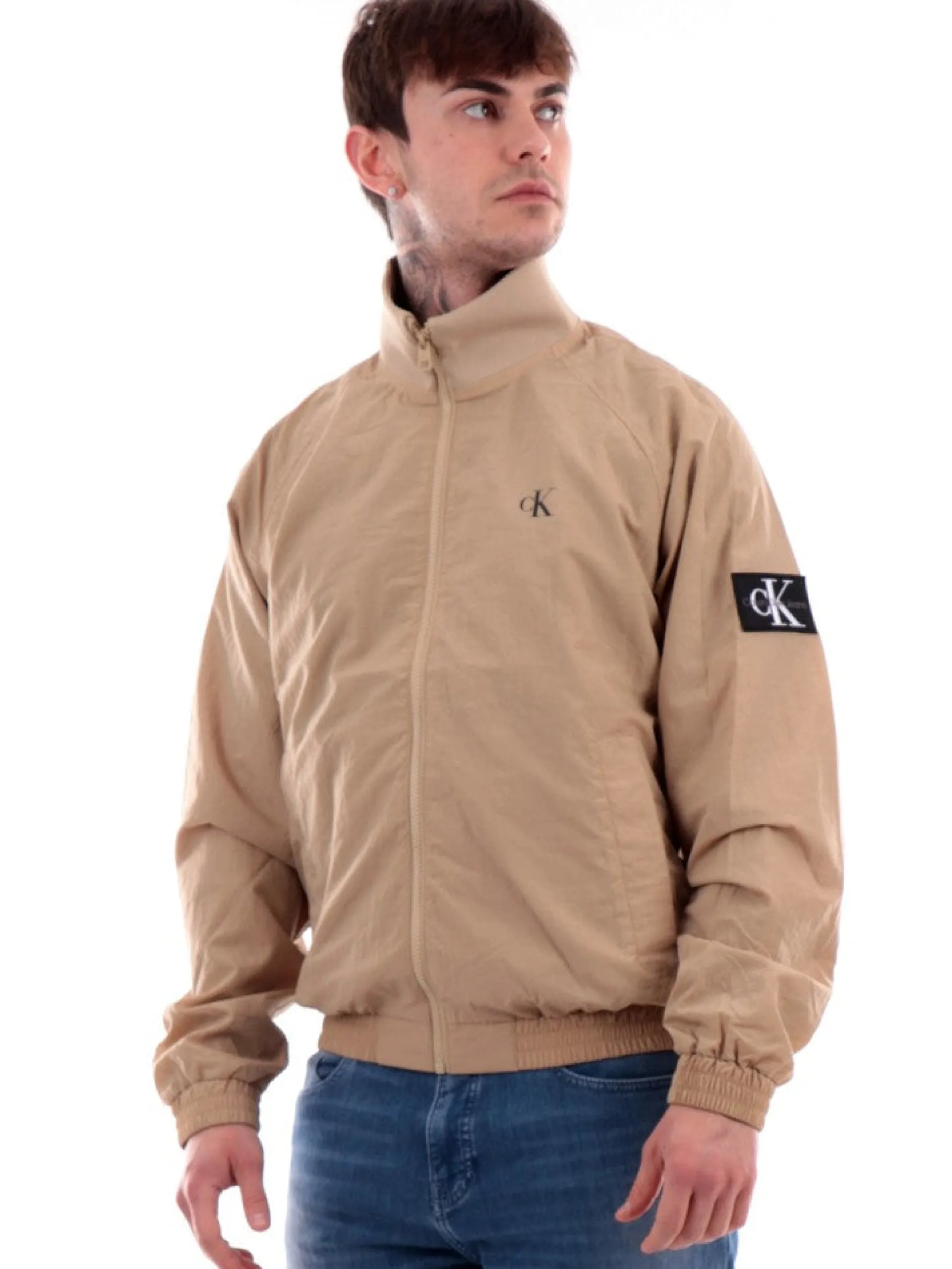 CALVIN KLEIN Giubbini*Giubbino beige da uomo Unpadded Harrington J30J325102