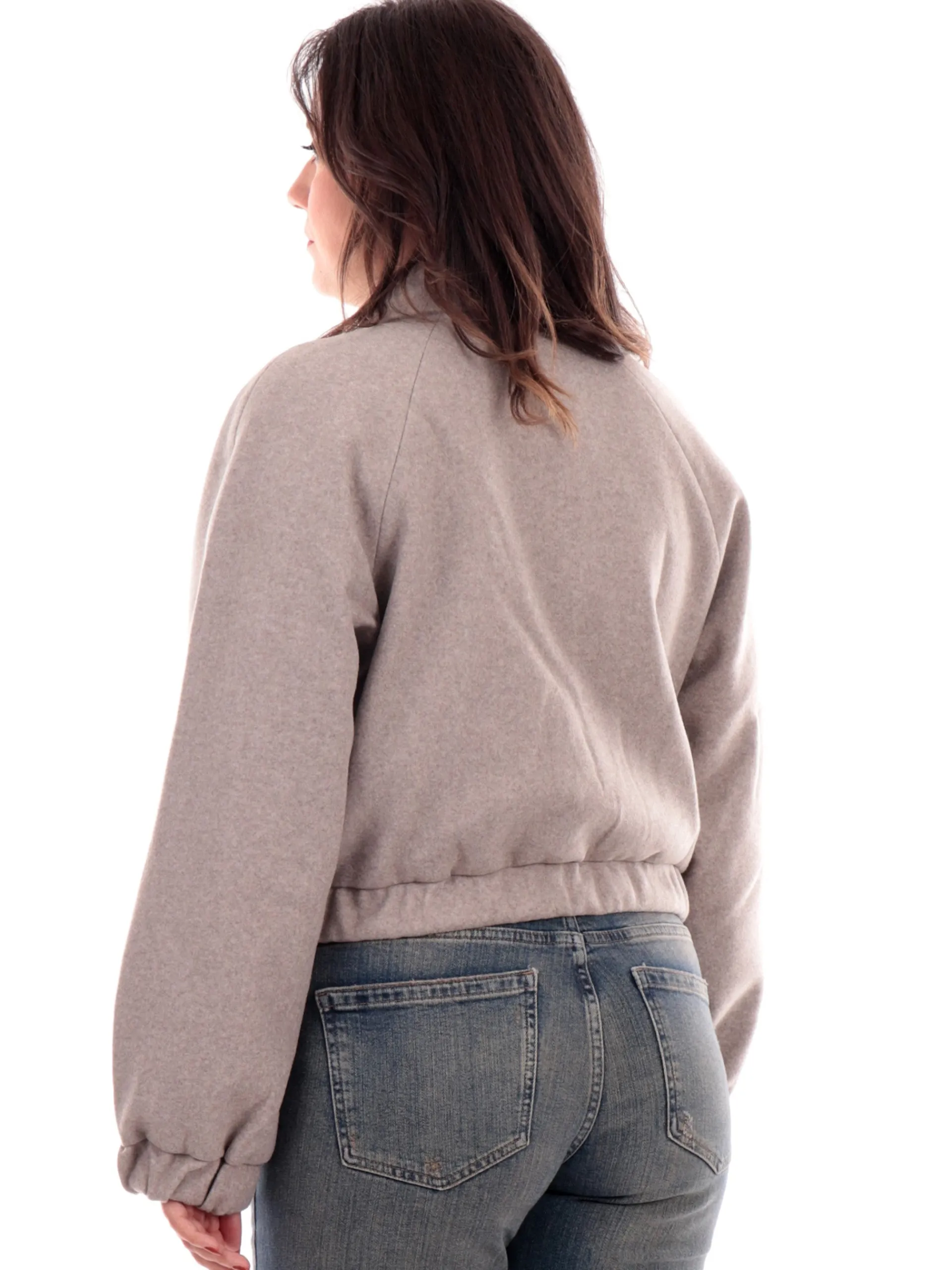 ONLY Giubbini*Giubbino crop grigio da donna Life Collar 15321922