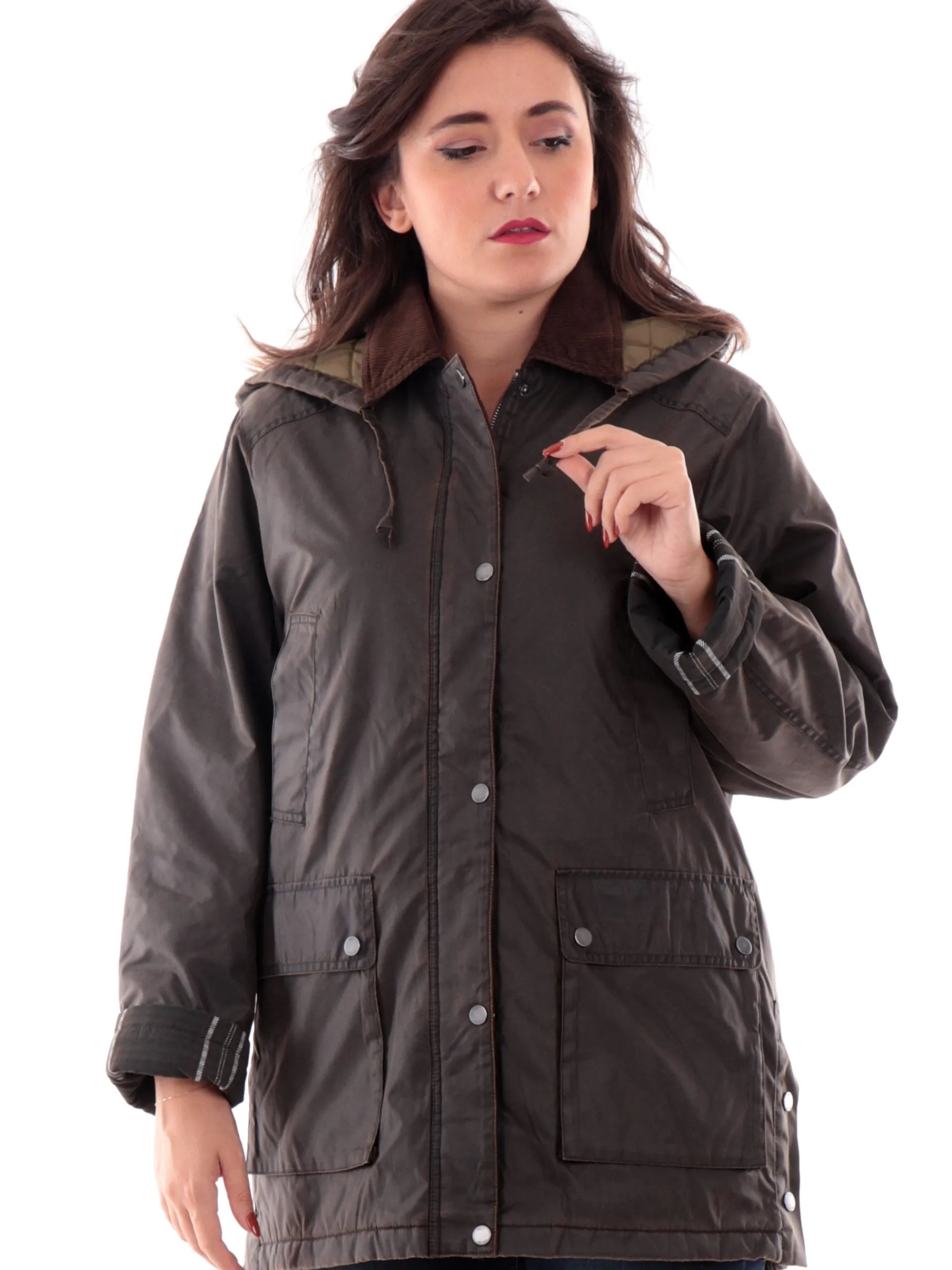 ONLY Giubbotti*Giubbino Mountain Hood Washed verde da donna 15322448