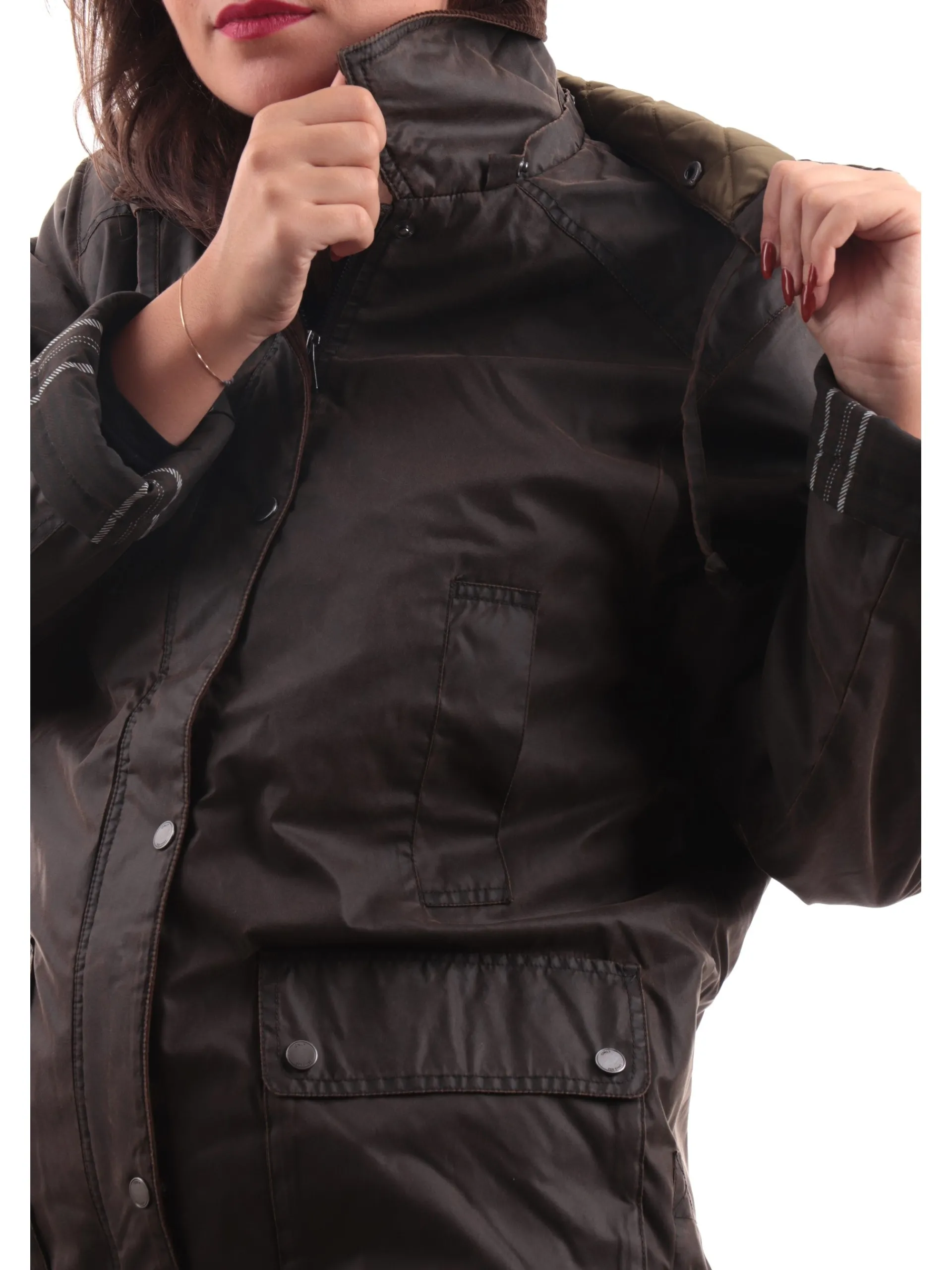 ONLY Giubbotti*Giubbino Mountain Hood Washed verde da donna 15322448