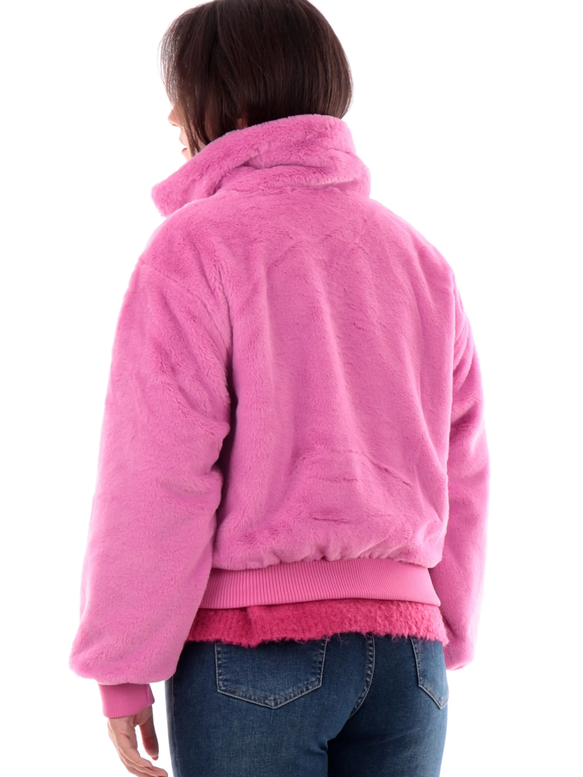 ONLY Giubbini*Giubbino pelliccia eco rosa da donna full zip 15327330