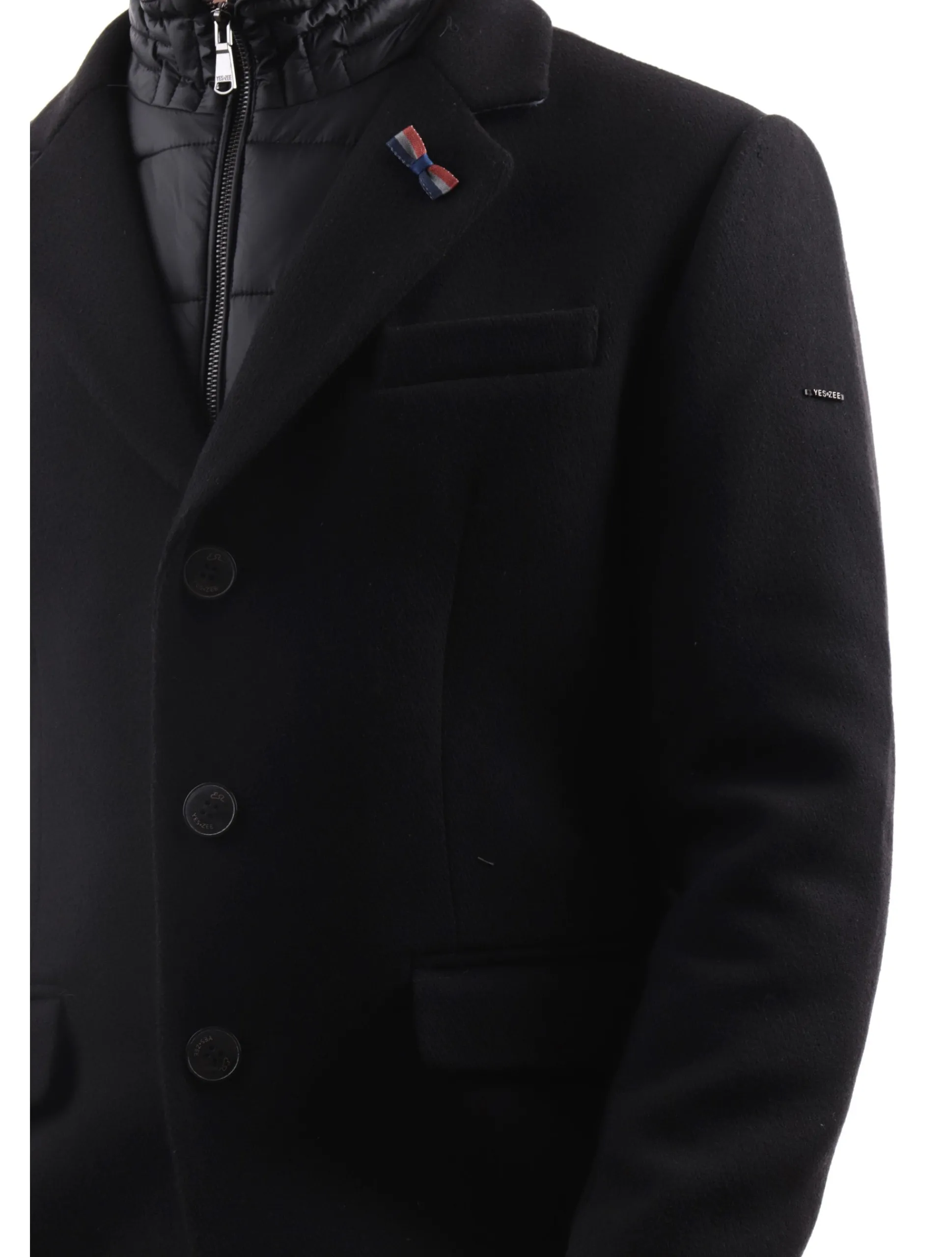 YES ZEE Cappotti*Giubbotto nero da uomo con finto Gilet O816KK00