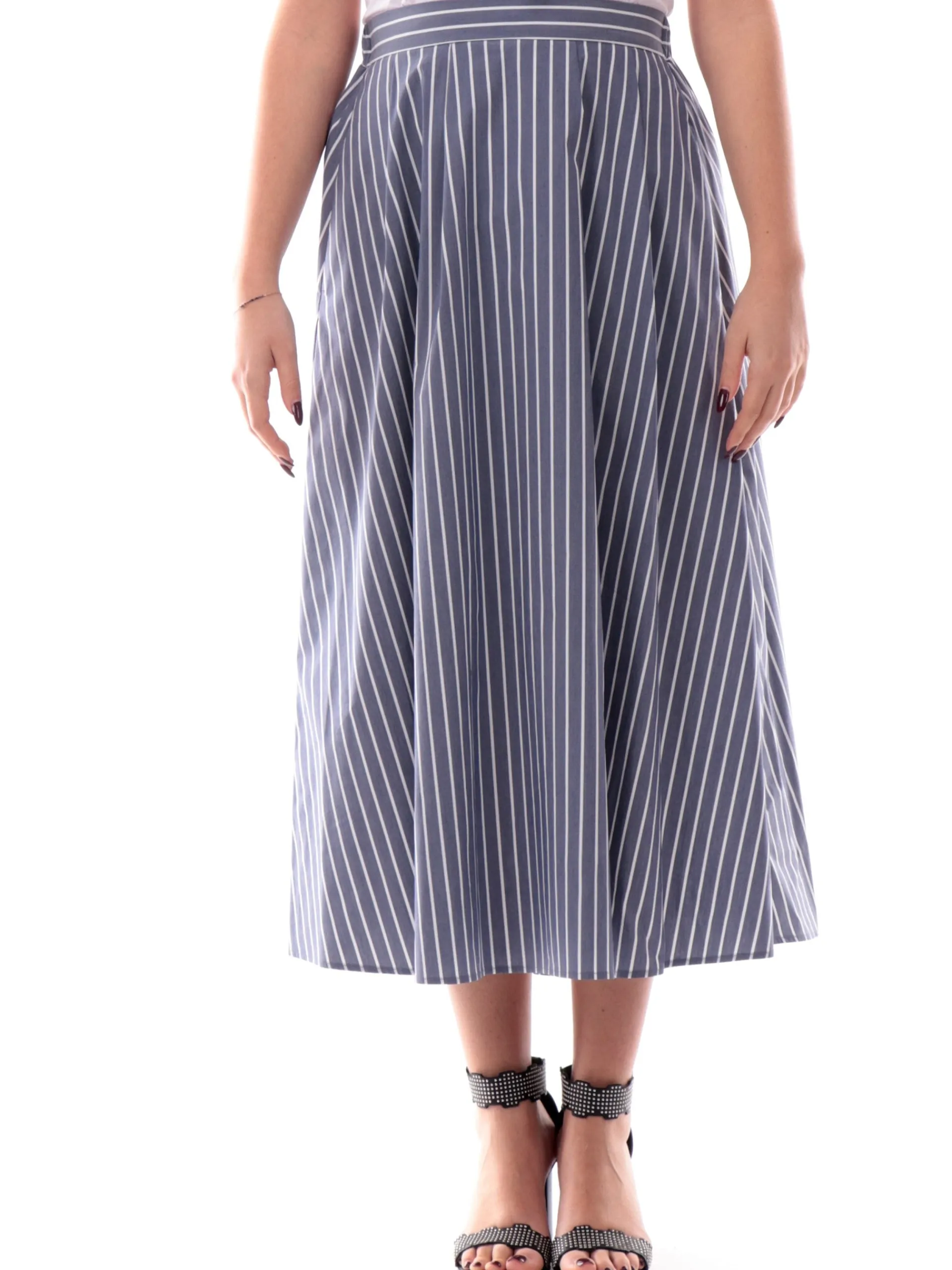 EMME MARELLA Gonne*Gonna blu a righe da donna svasata URALI