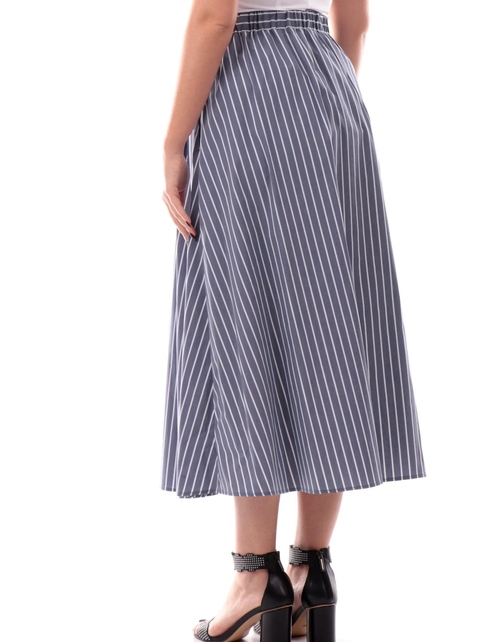 EMME MARELLA Gonne*Gonna blu a righe da donna svasata URALI