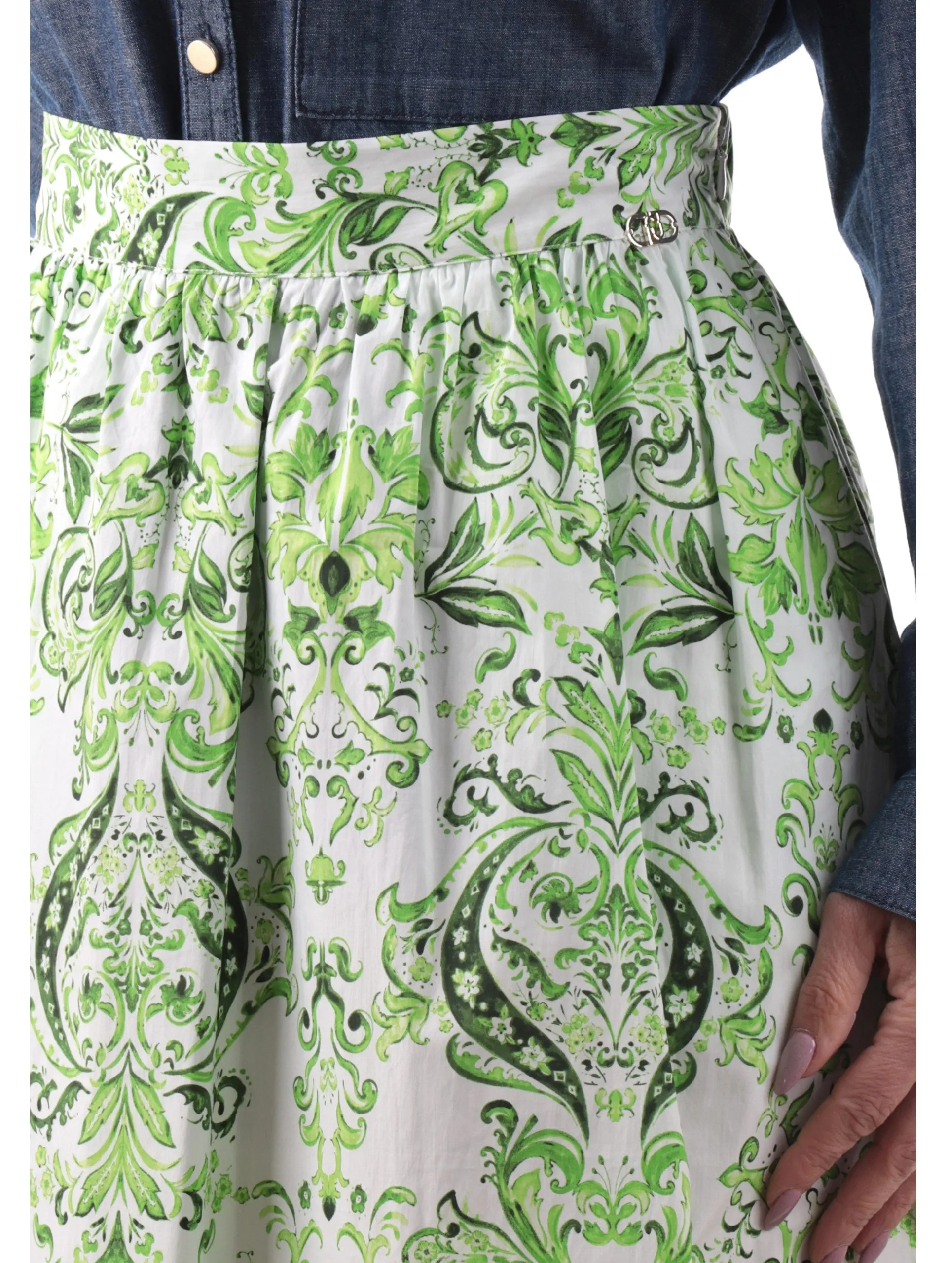 LIU JO MILANO Gonne*Gonna Liu Jo verde floreale da donna lunga svasata WA5173T4853