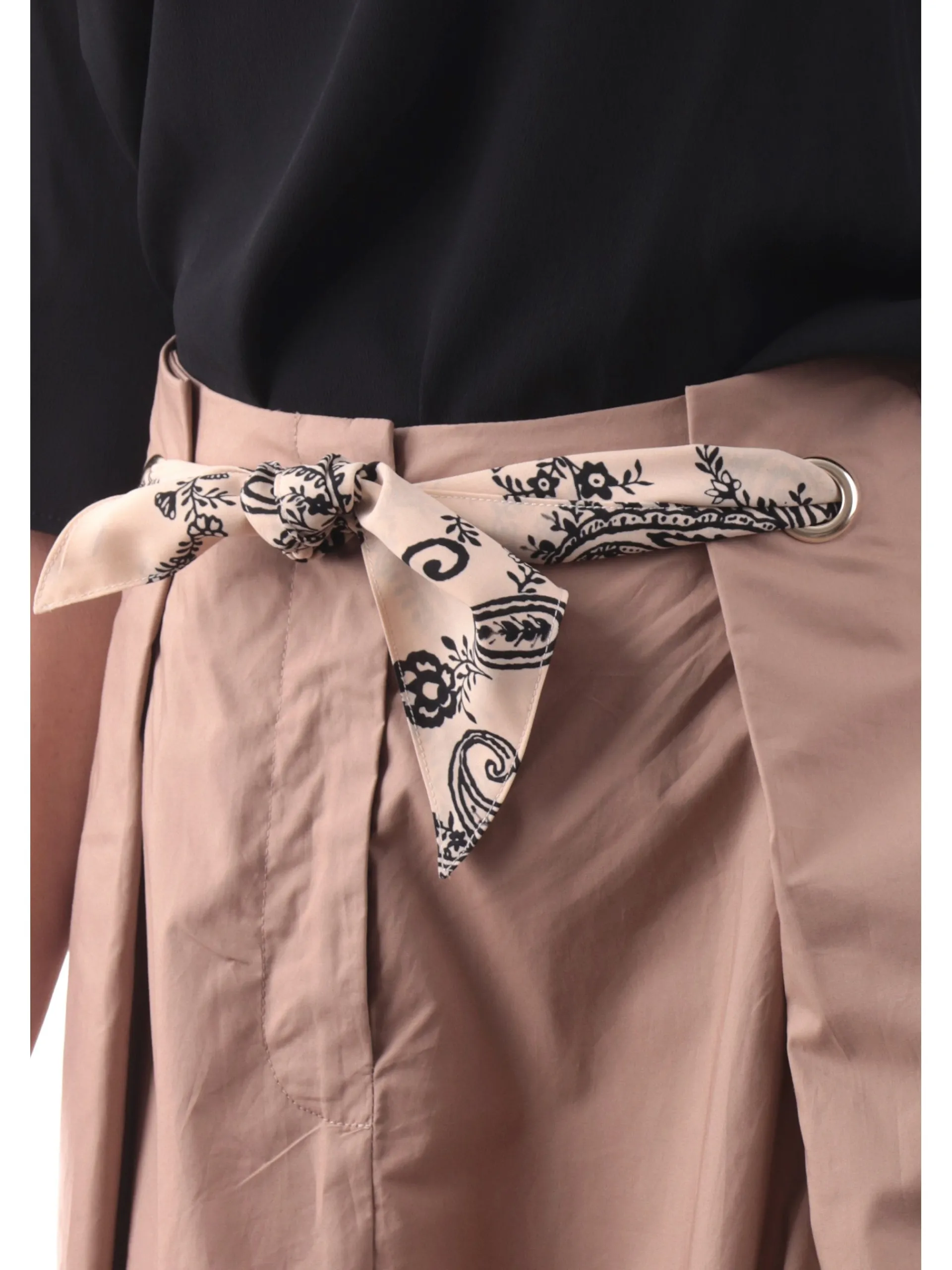 ANIS Gonne*Gonna lunga marrone da donna con cintura fantasia foulard 251C1250