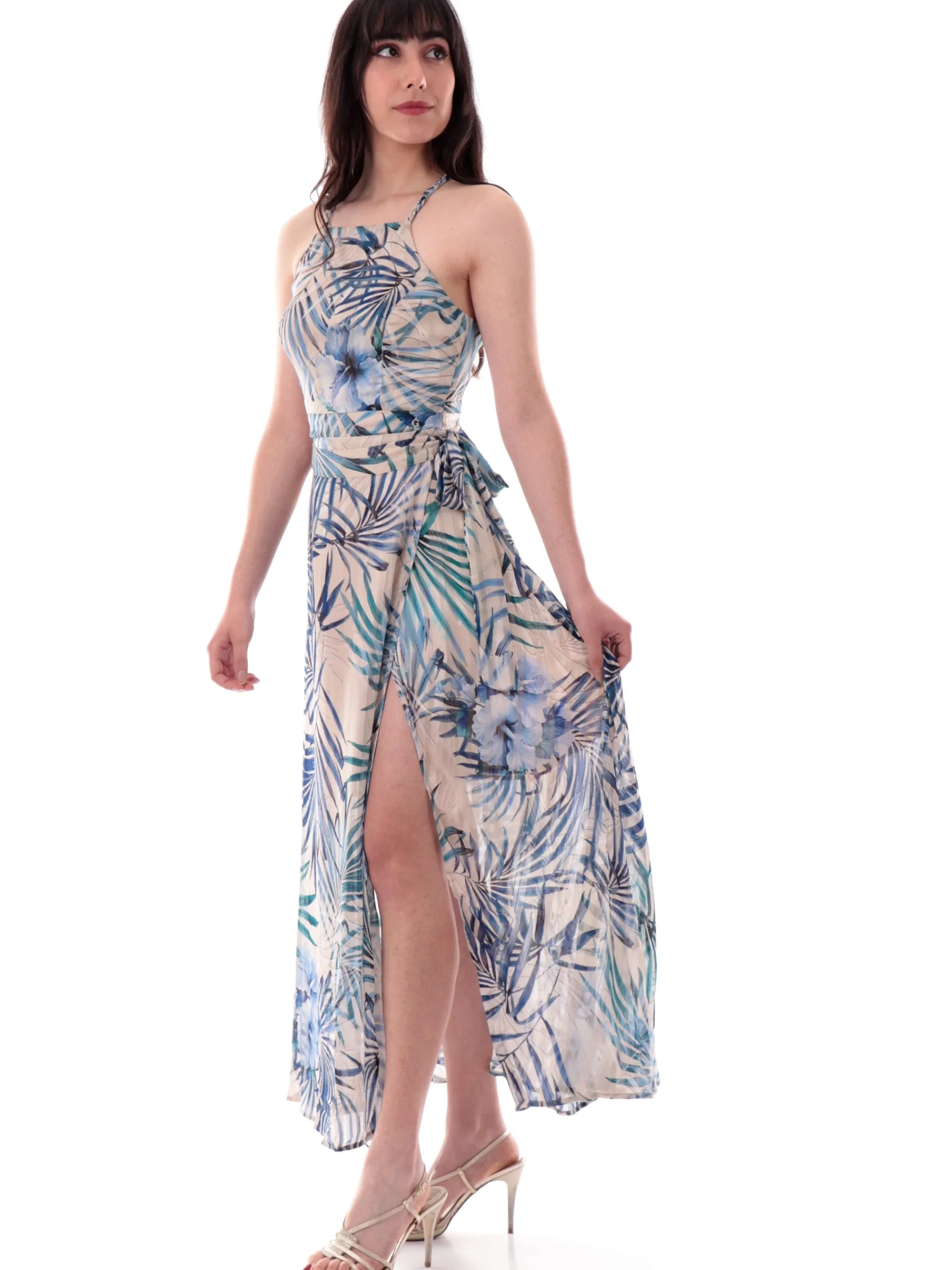 GUESS Gonne*Gonna Lunga beige e blu da donna a portafoglio New Romana W5GD66WH9Z2P7VM