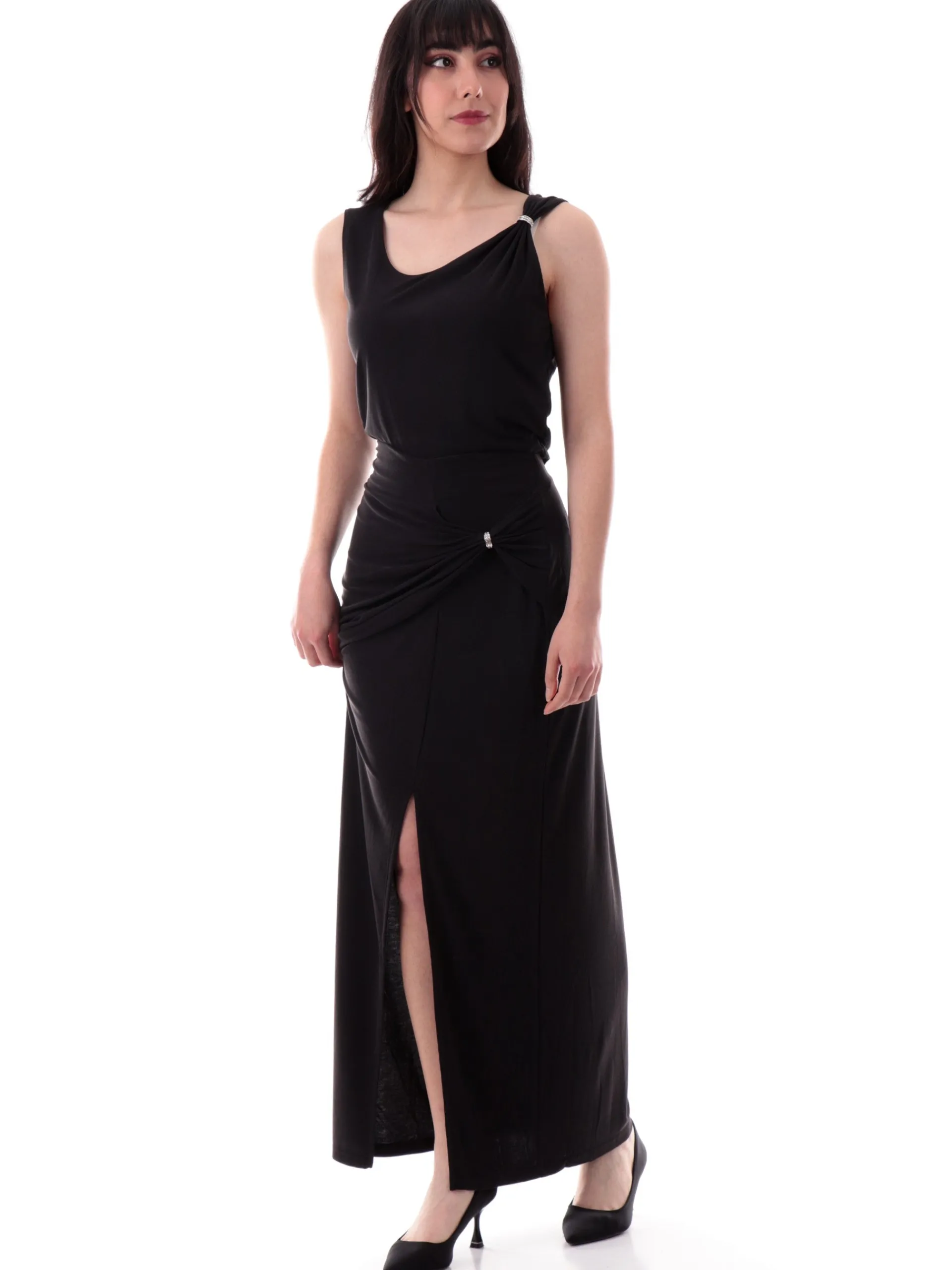 GUESS Gonne*Gonna lunga da donna con spacco laterale e dettaglio strass W5GD0EKAQL2
