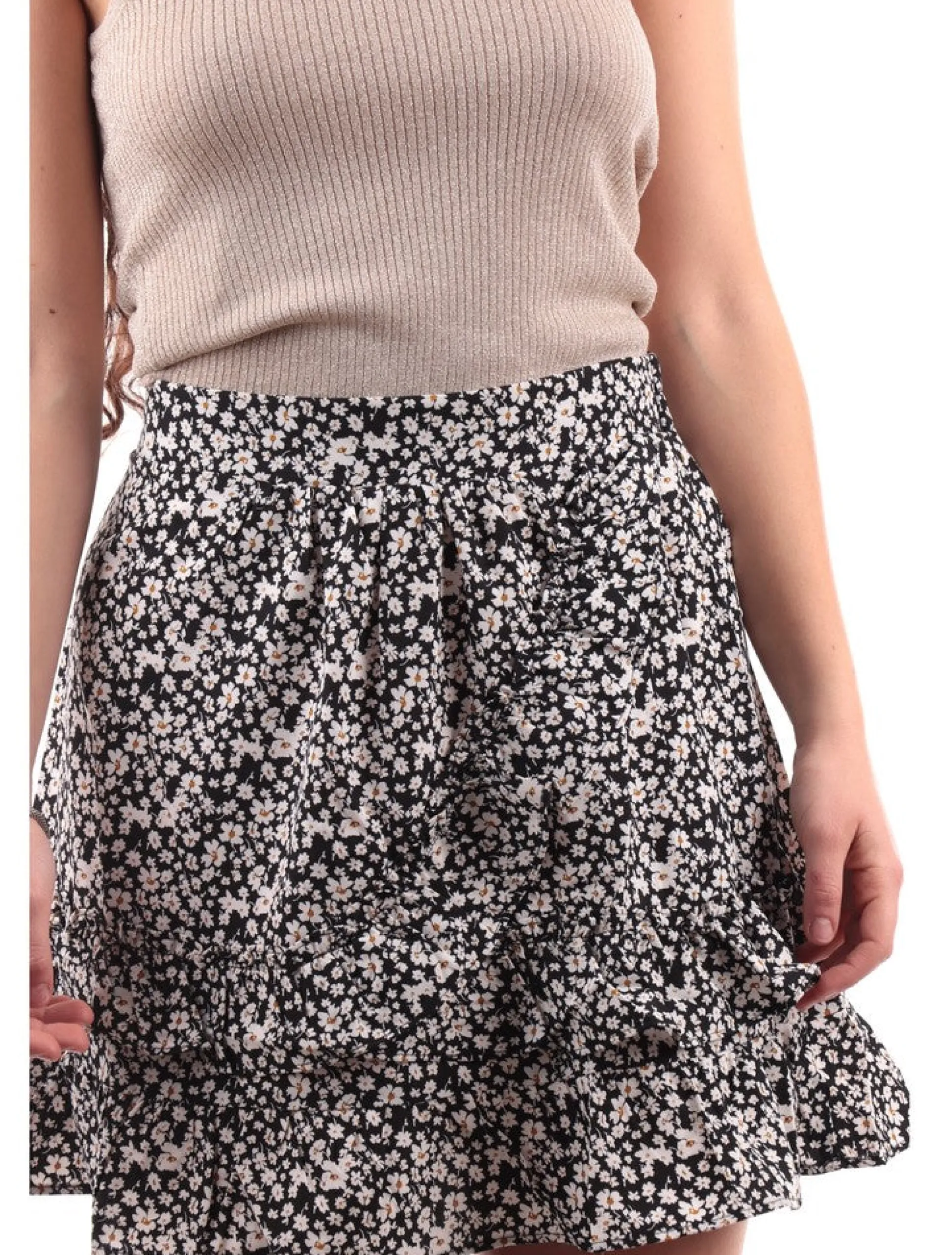 MOLLYBRACKEN Gonne*Gonna Molly Bracken nera da donna a fantasia floreale LA1532CE