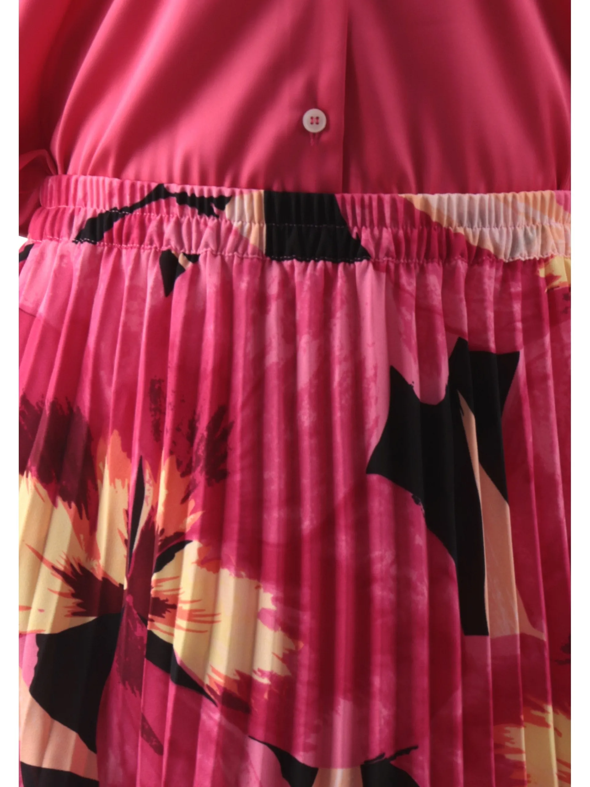 ONLY Gonne*Gonna plisse rosa da donna svasata fantasia foulard 15222539
