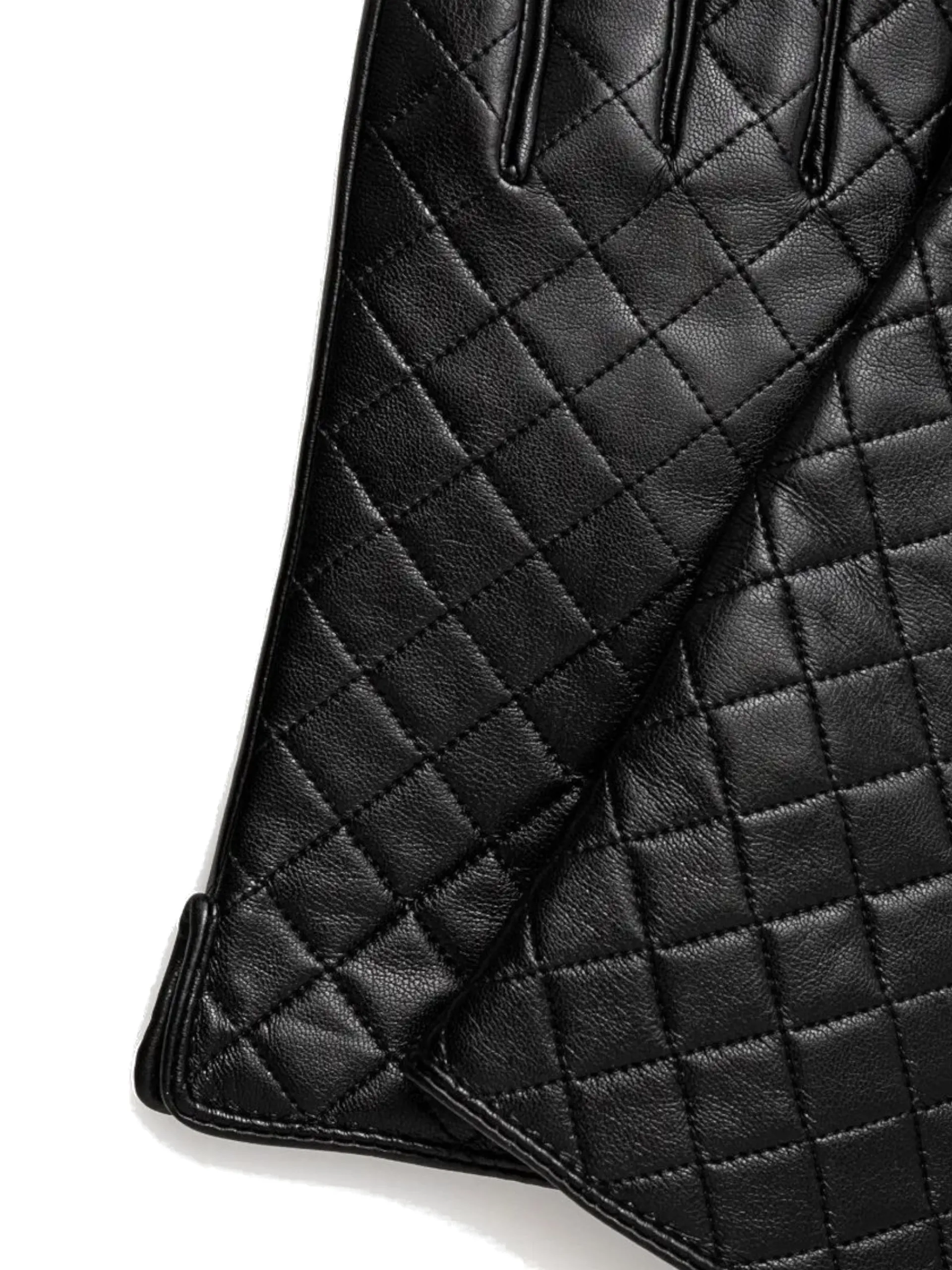 LIU JO MILANO Guanti*Guanti pelle eco Liu Jo neri tessuto trapuntato 2F4077E0002