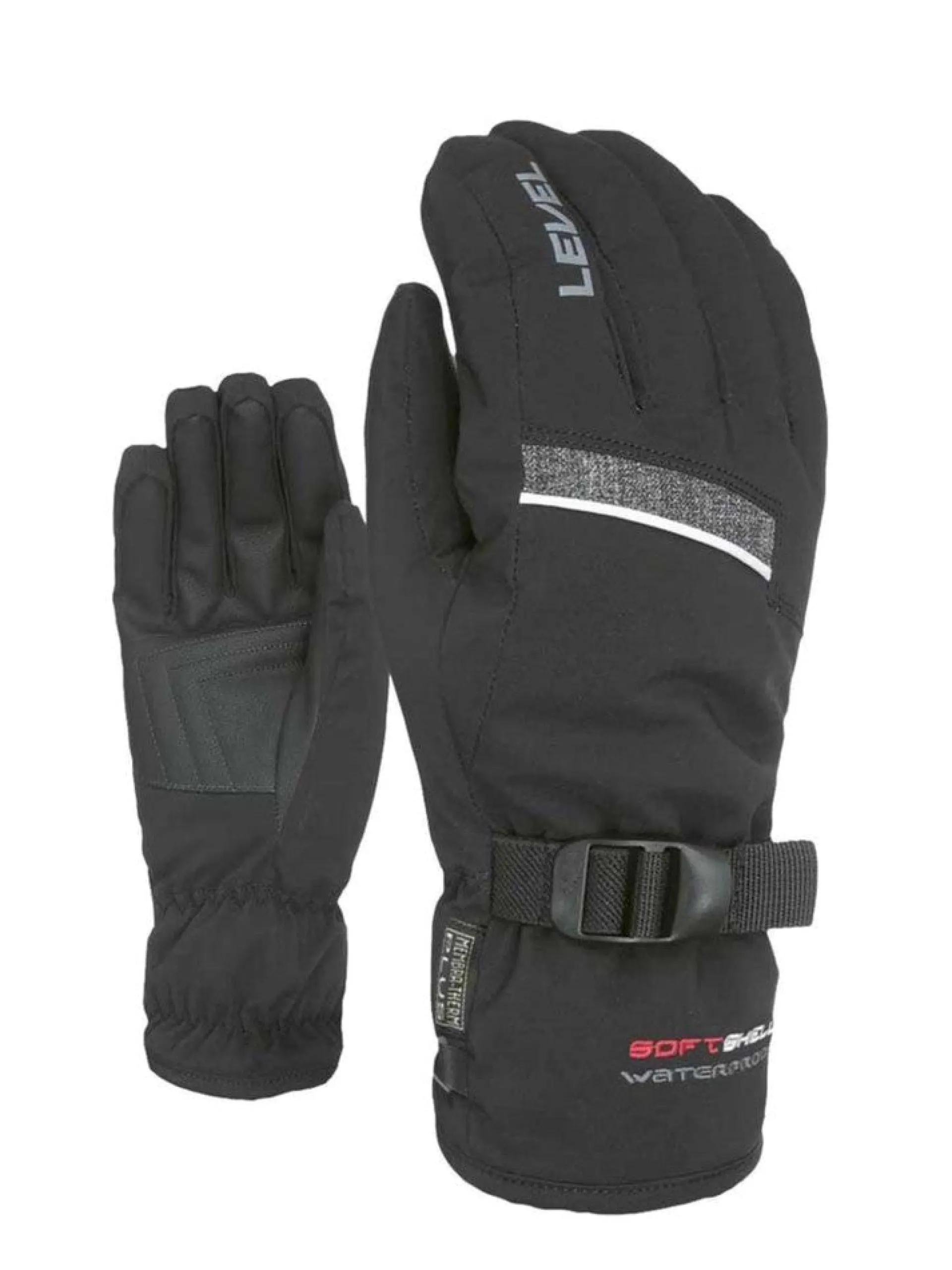 LEVEL Accessori*Guanti sci neri e grigi da uomo, modello Hero 3367UG