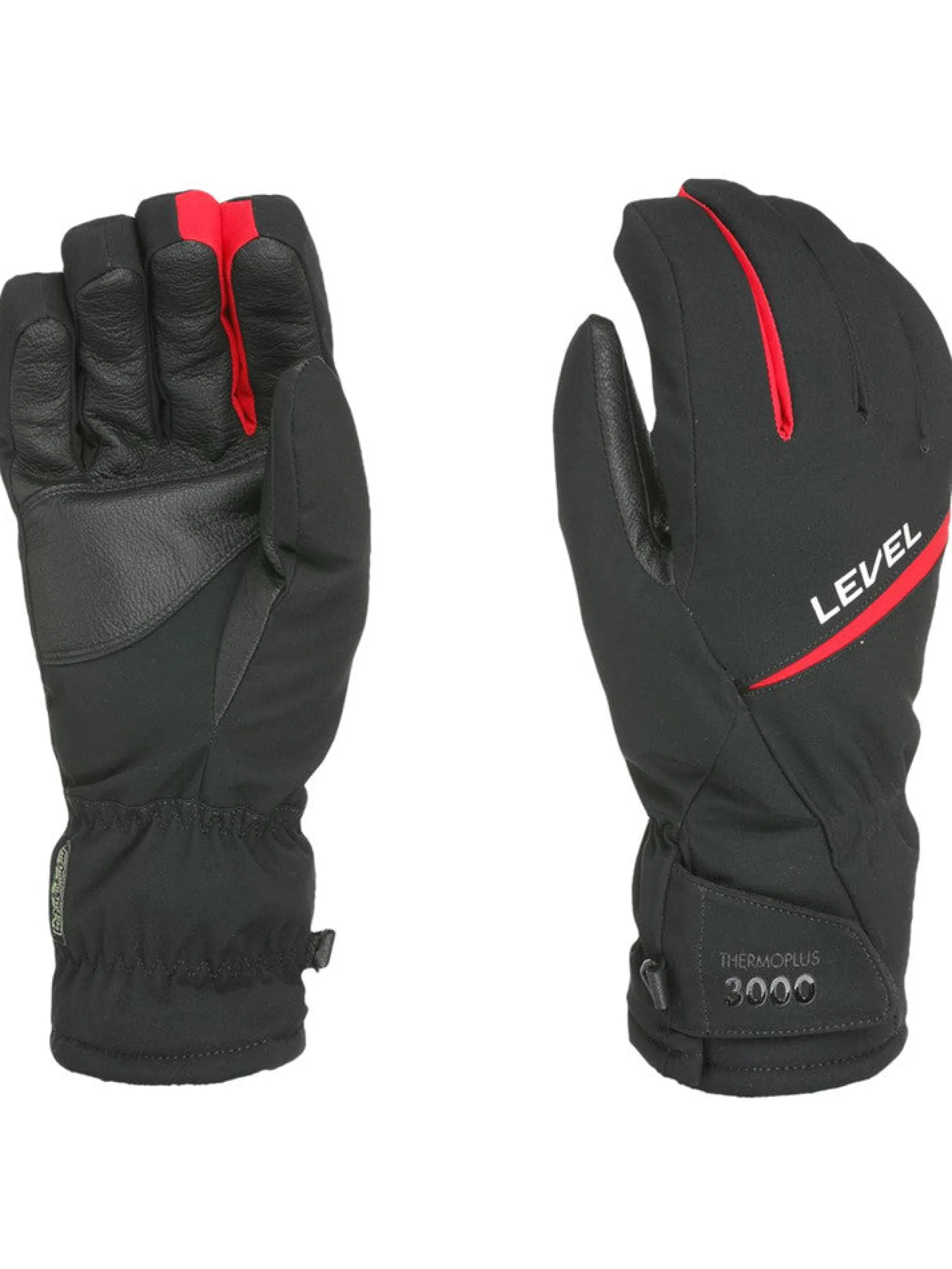 LEVEL Accessori*Guanti sci neri e rossi Alpine 3344UG