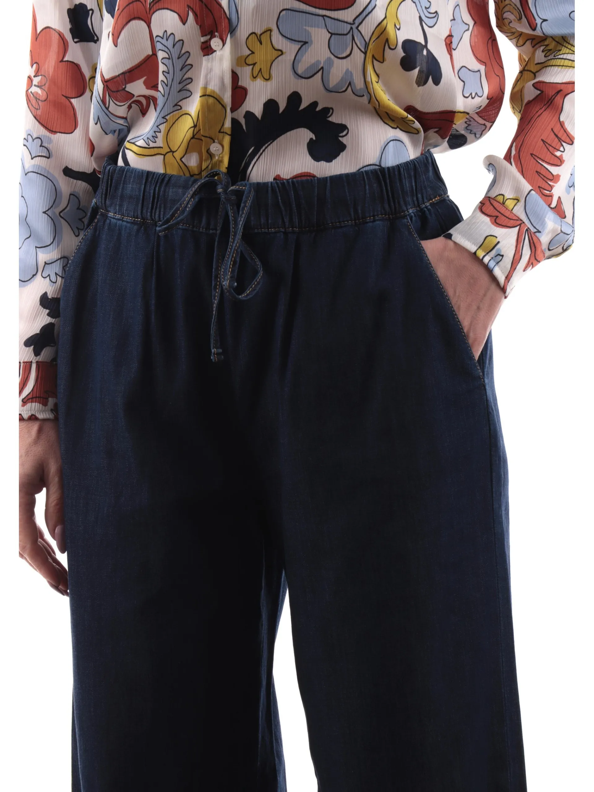 EMME MARELLA Jeans*Jeans a palazzo da donna con elastico in vita FINGERE