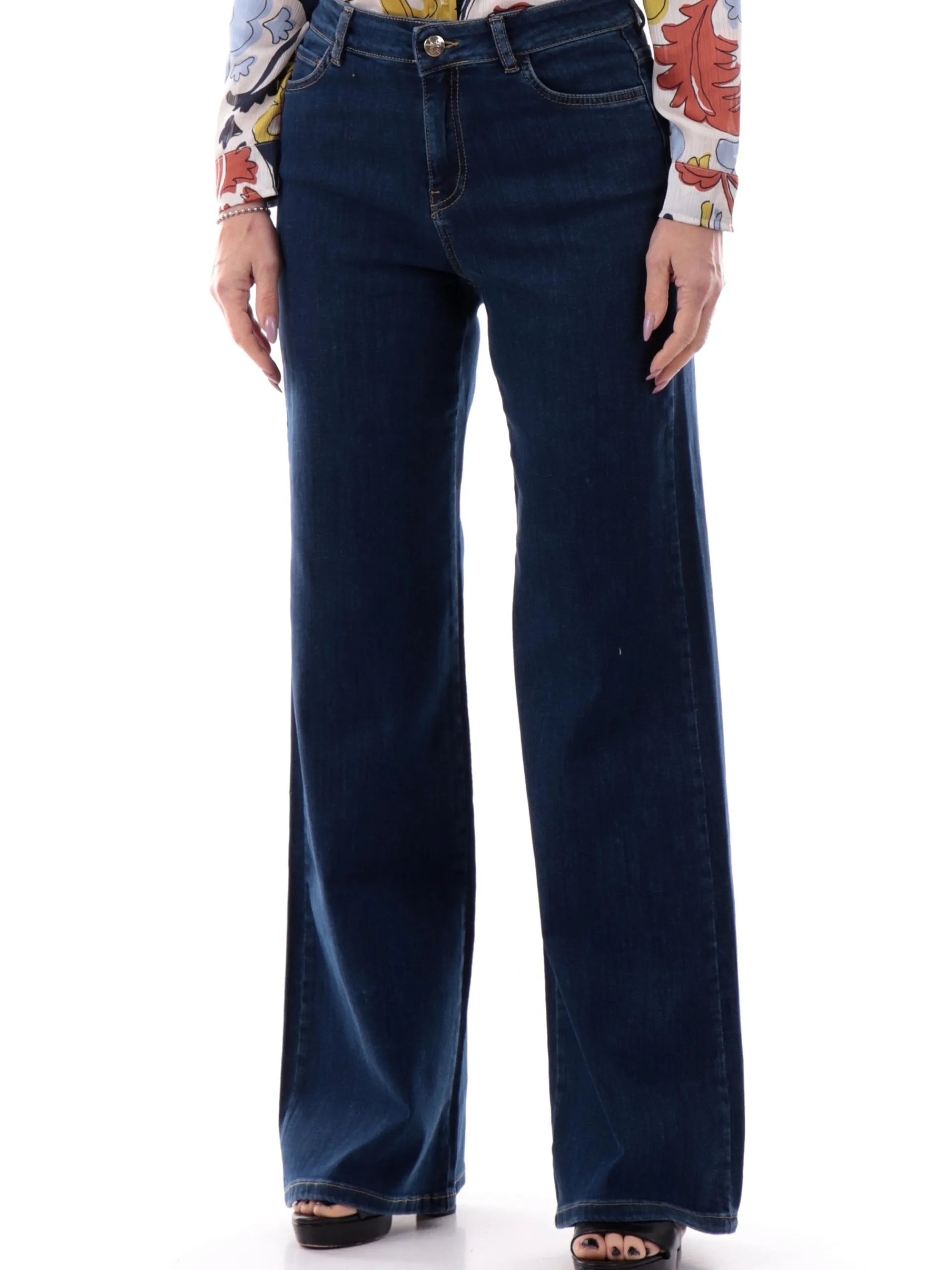 EMME MARELLA Jeans*Jeans a palazzo da donna con risvolto CRESPO