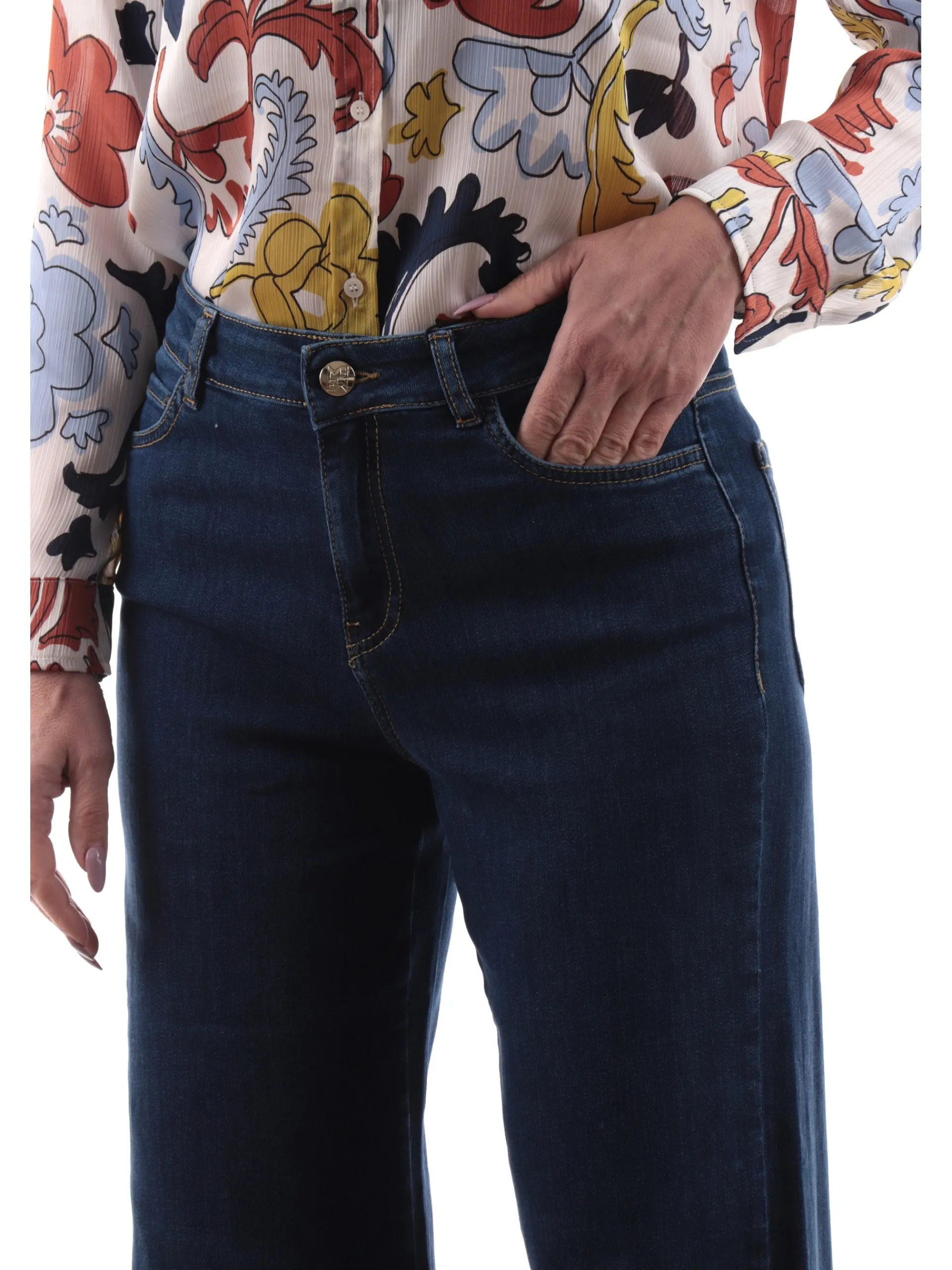EMME MARELLA Jeans*Jeans a palazzo da donna con risvolto CRESPO