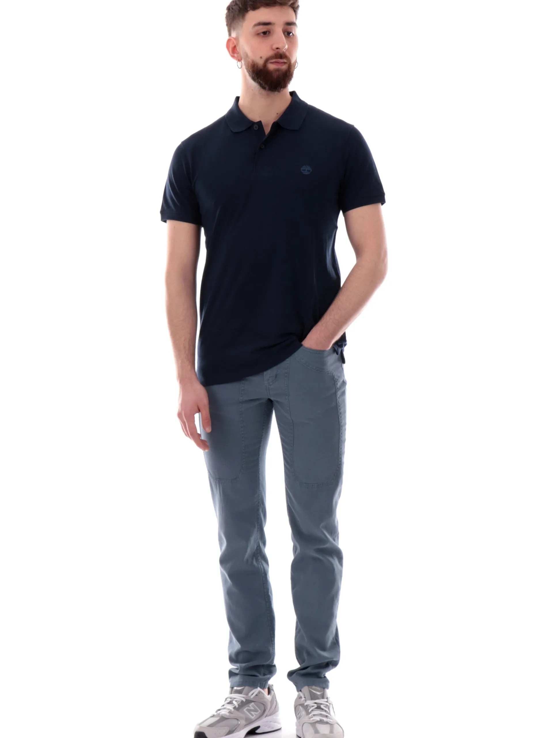 JECKERSON Pantaloni*Jeans blu nido d'ape da uomo John UPPA077NIDO01