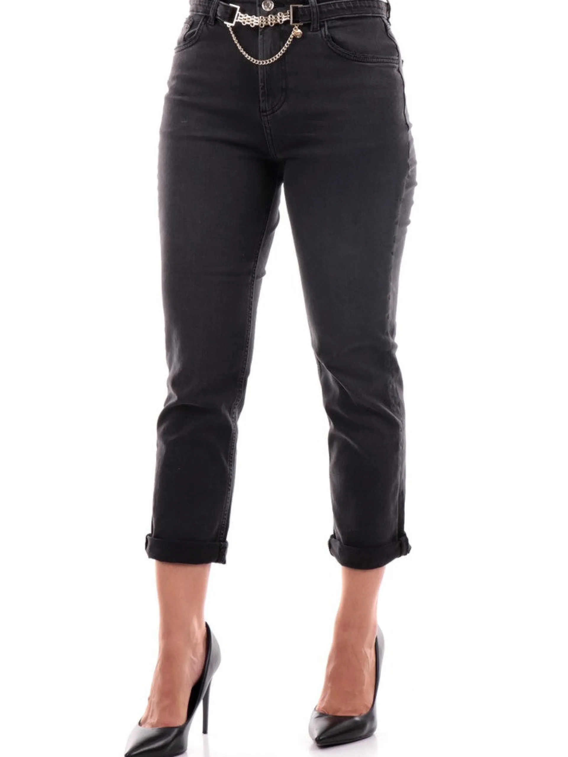 LIU JO MILANO Jeans*Jeans Liu Jo grigi da donna con cintura UF3019D4391