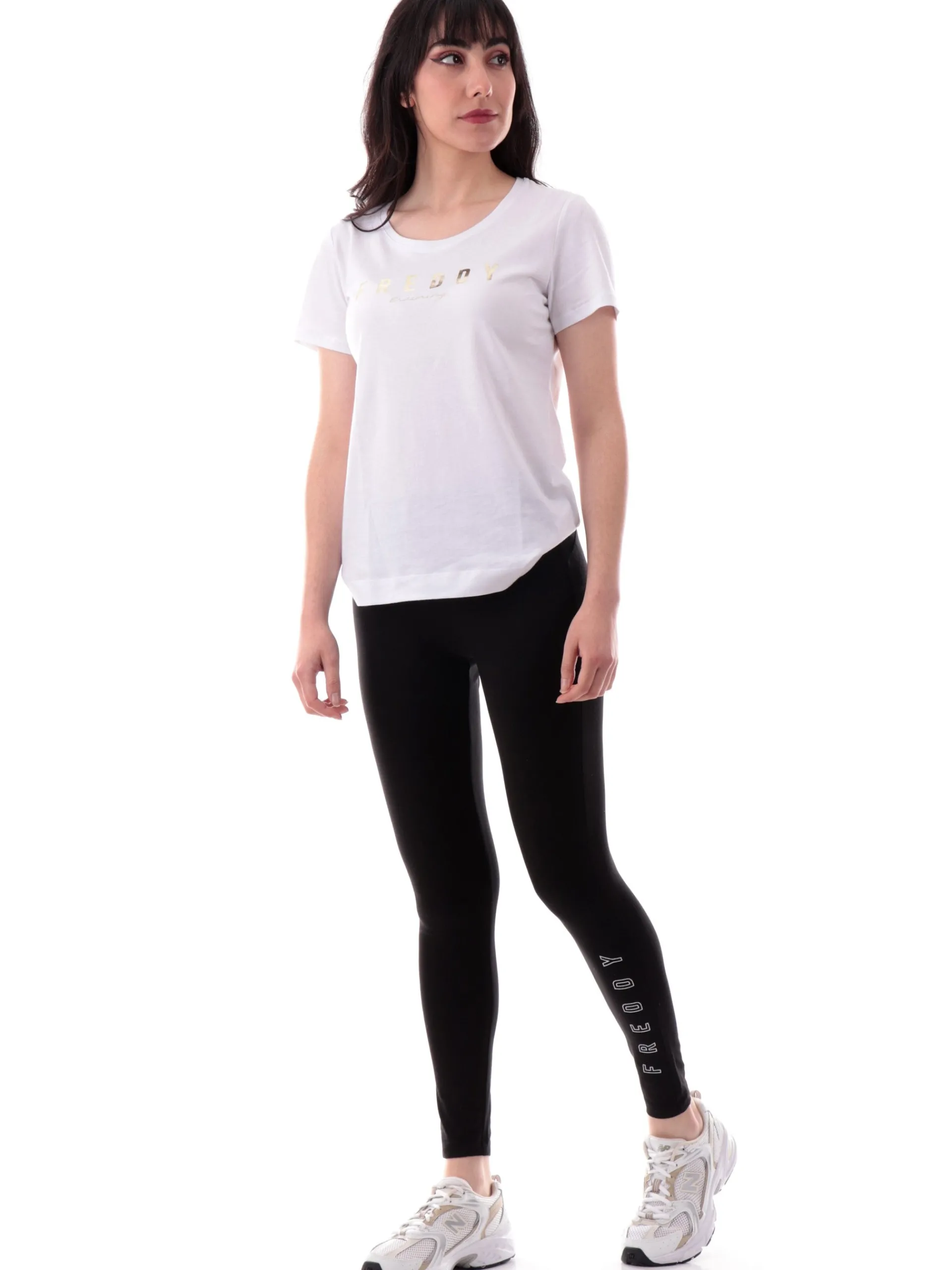 FREDDY Leggings*Leggings neri da donna con stampa con glitter S25WCYLP1