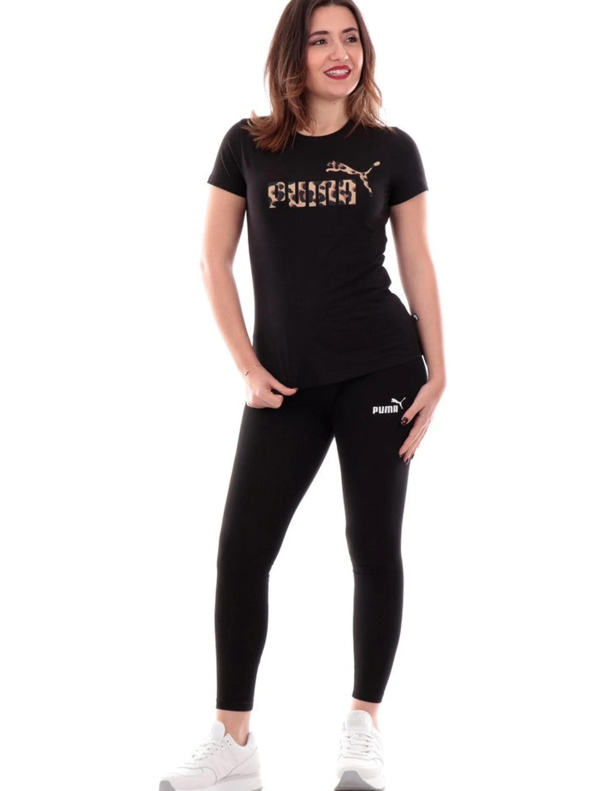 PUMA Leggings*Leggings da donna nero con logo