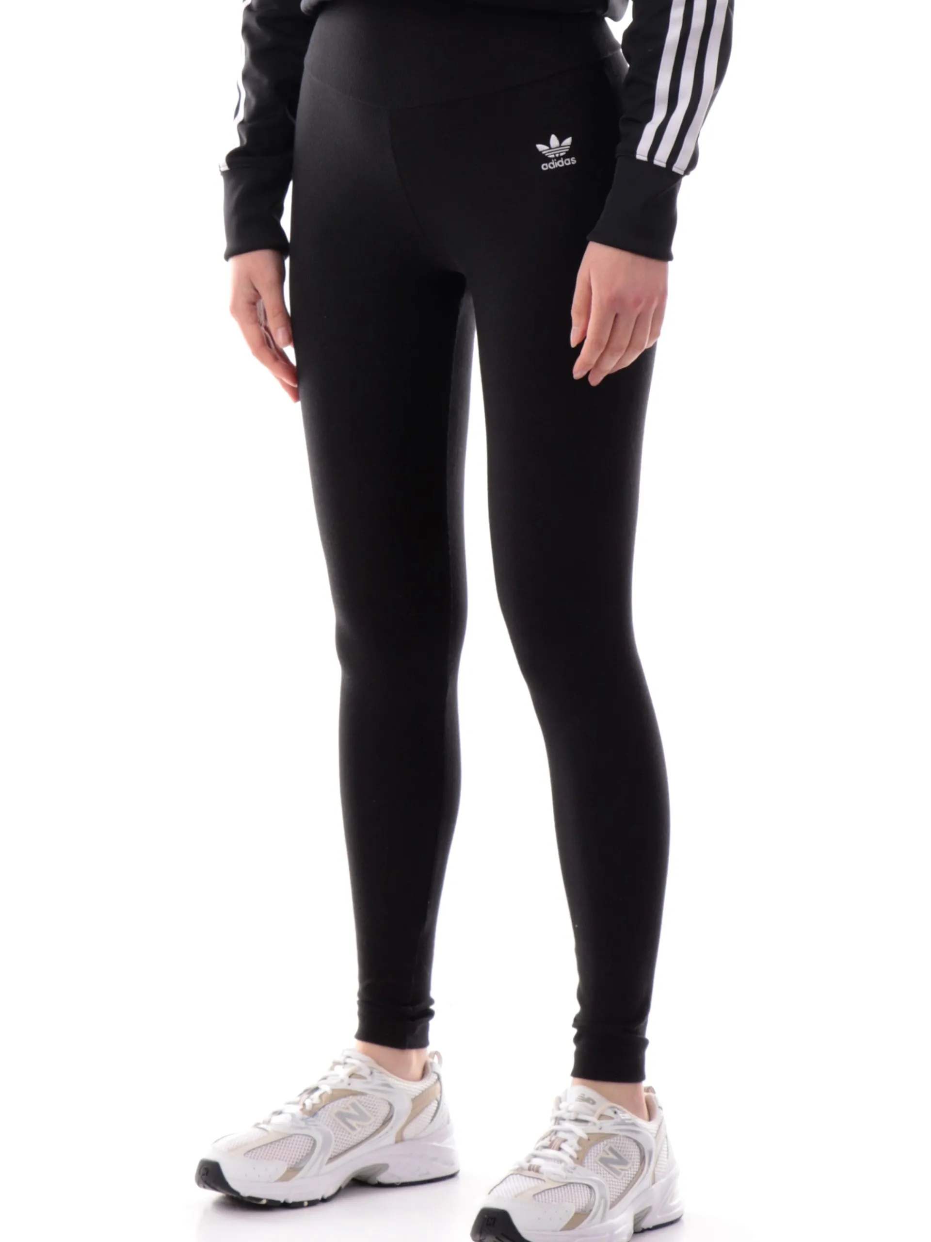 ADIDAS ORIGINALS Leggings*Leggins Adidas vita alta da donna a costine neri IY9645