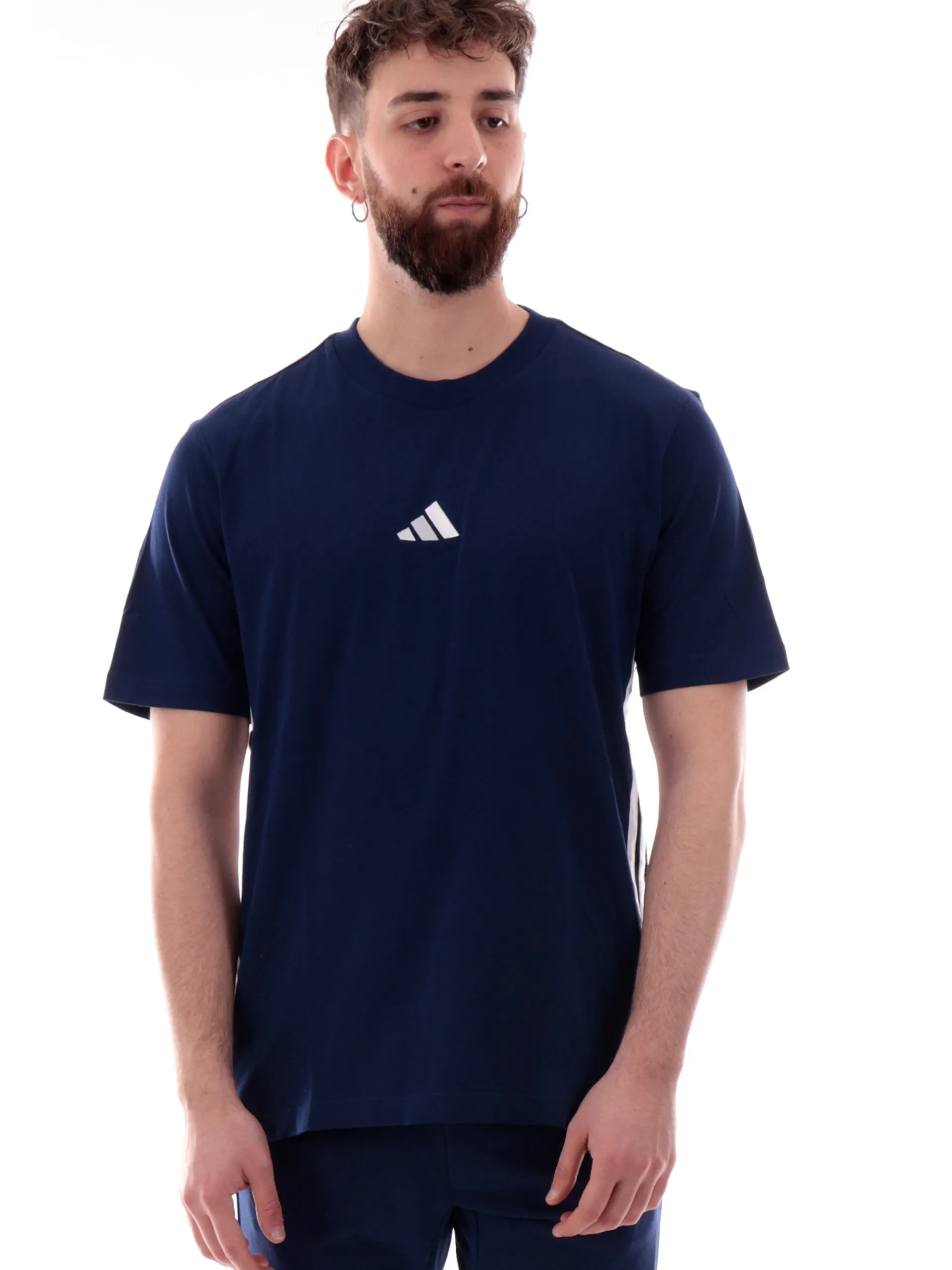 ADIDAS EQUIPMENT T-Shirt*Maglia Adidas blu 3Stripes da uomo logo Adidas ricamato JE6399