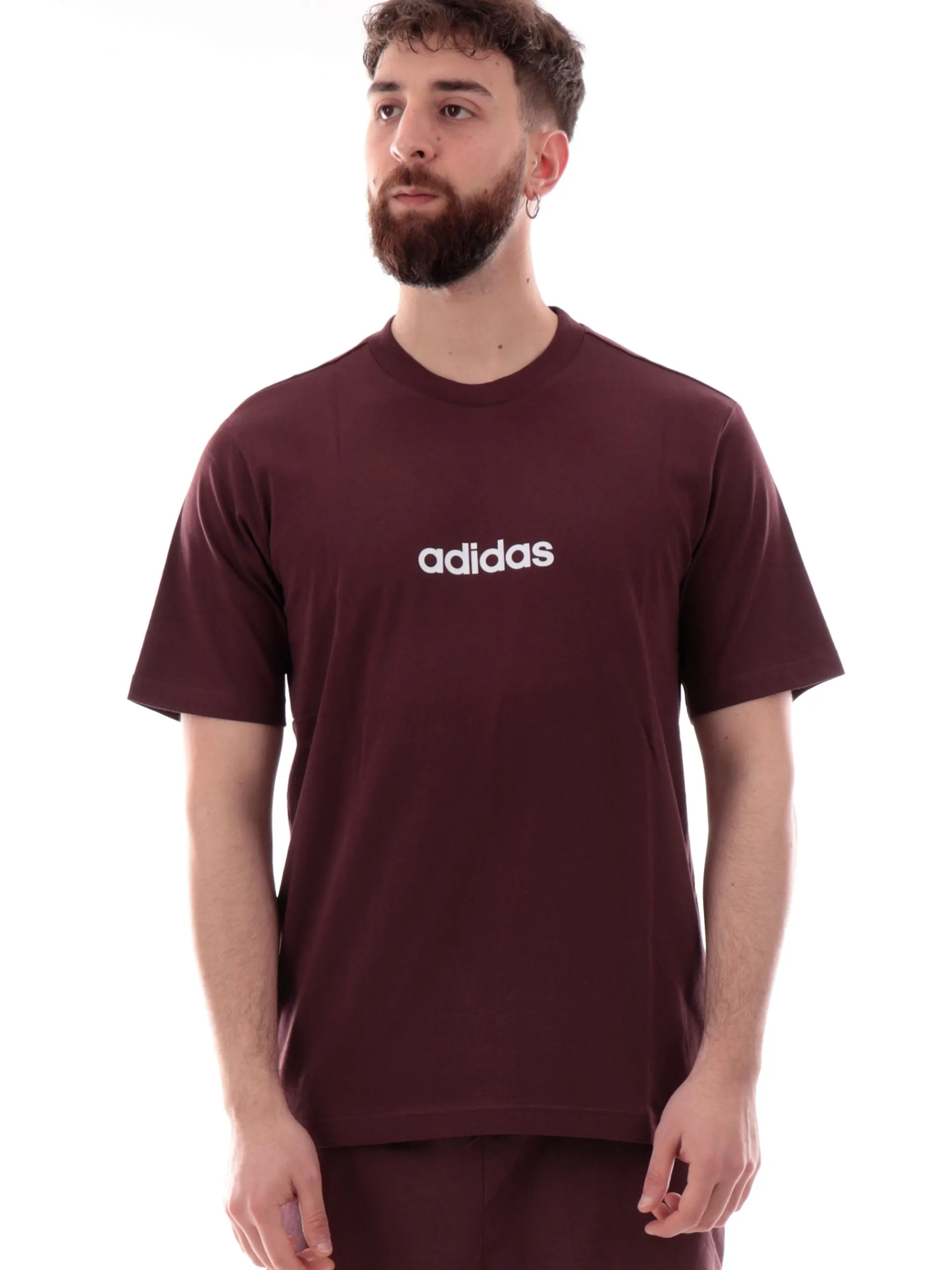ADIDAS EQUIPMENT T-Shirt*Maglia Adidas bordeaux girocollo da uomo logo Adidas stampato JE8998