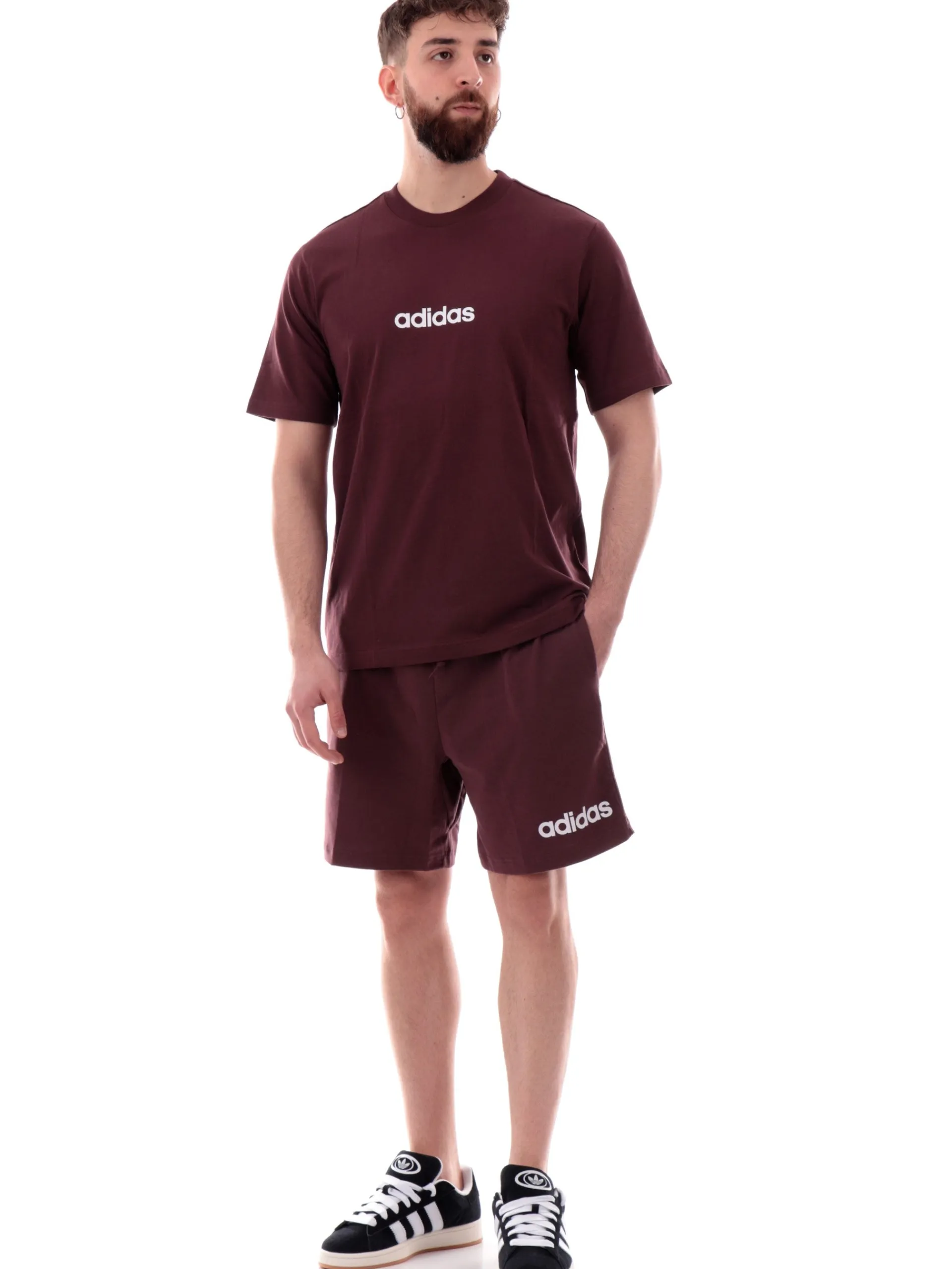 ADIDAS EQUIPMENT T-Shirt*Maglia Adidas bordeaux girocollo da uomo logo Adidas stampato JE8998