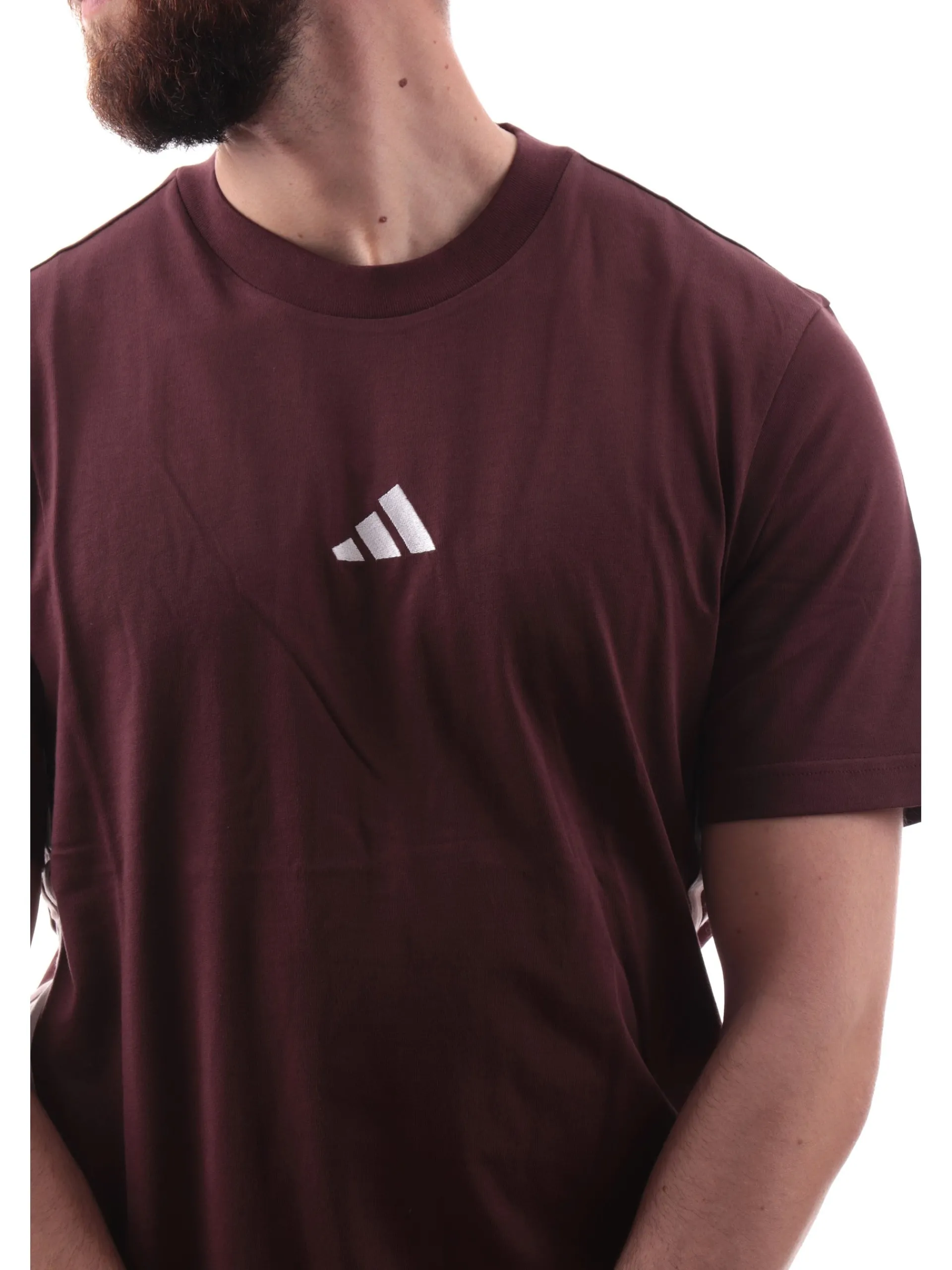 ADIDAS EQUIPMENT T-Shirt*Maglia Adidas bordeuax 3Stripes da uomo logo Adidas ricamato JE6394