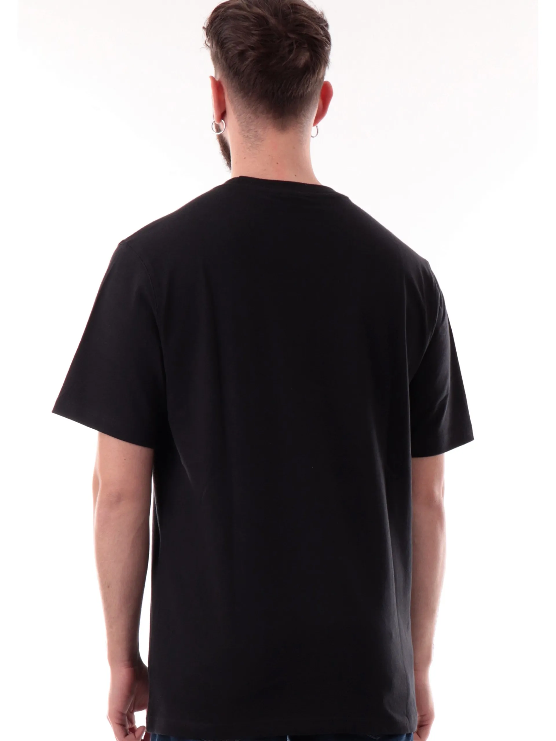 ADIDAS ORIGINALS T-Shirt*Maglia Adidas nera da uomo logo Adidas bianco ricamato JP1088