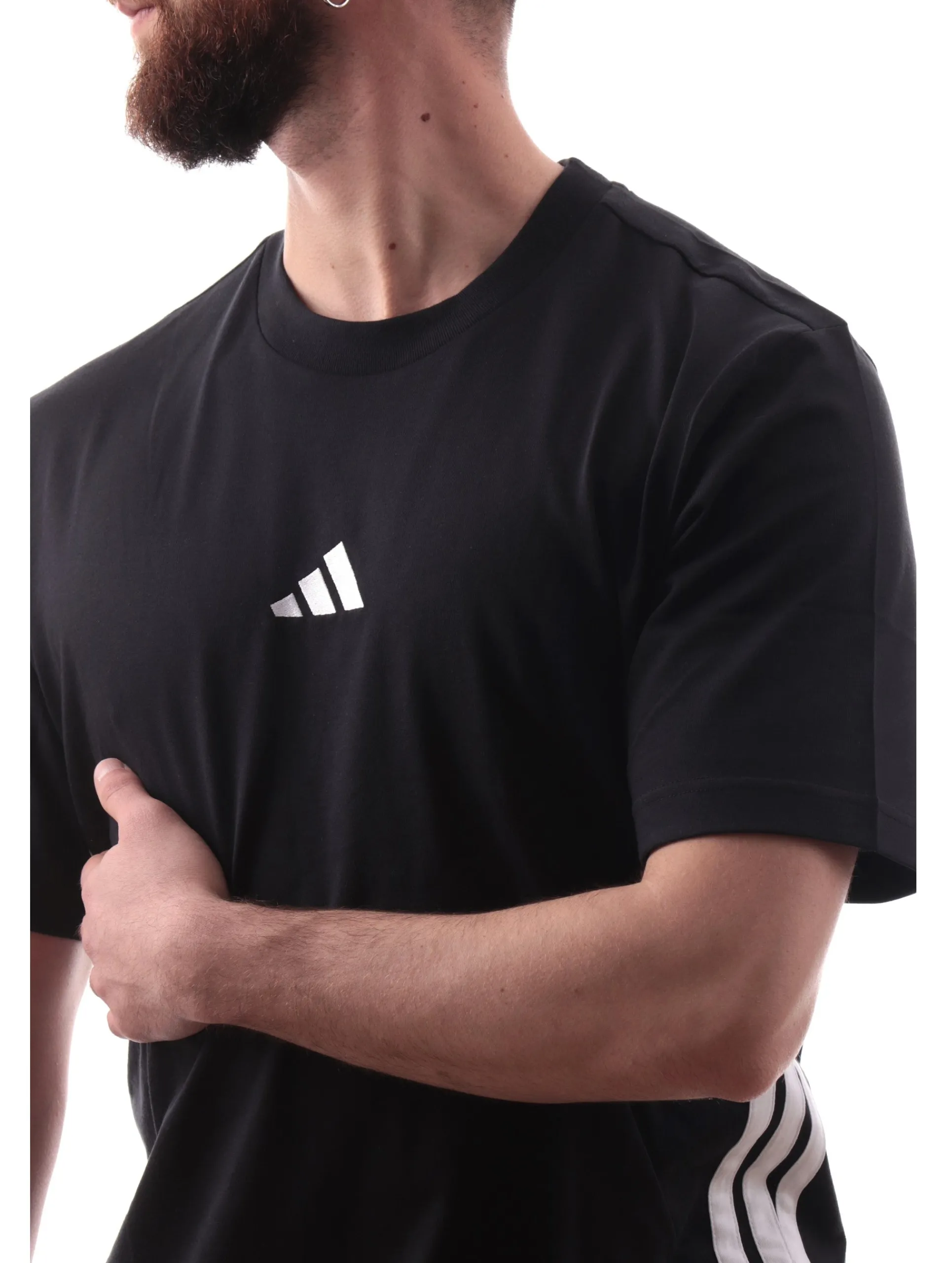 ADIDAS EQUIPMENT T-Shirt*Maglia Adidas nera 3Stripes da uomo logo Adidas ricamato JD1906