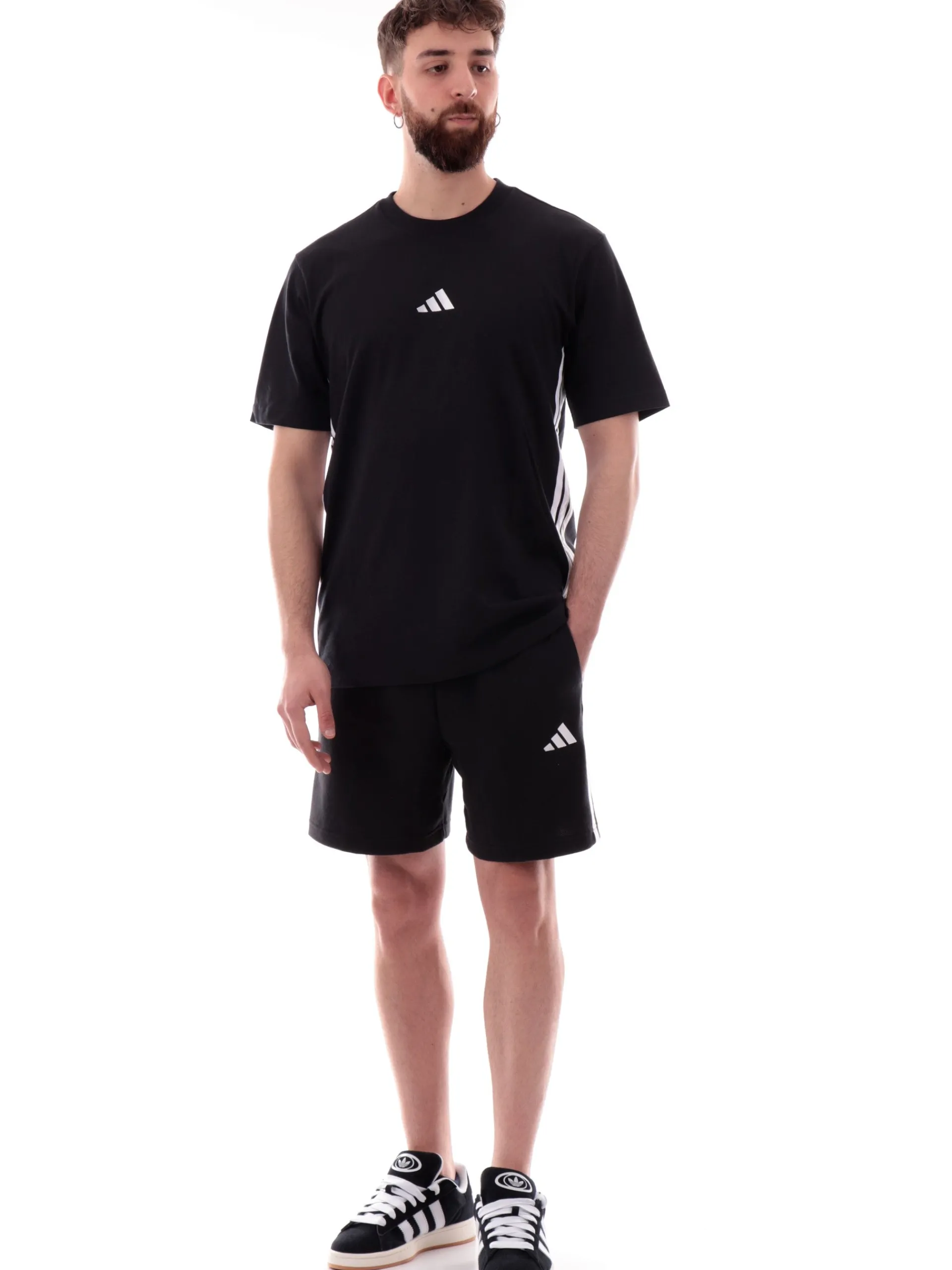 ADIDAS EQUIPMENT T-Shirt*Maglia Adidas nera 3Stripes da uomo logo Adidas ricamato JD1906