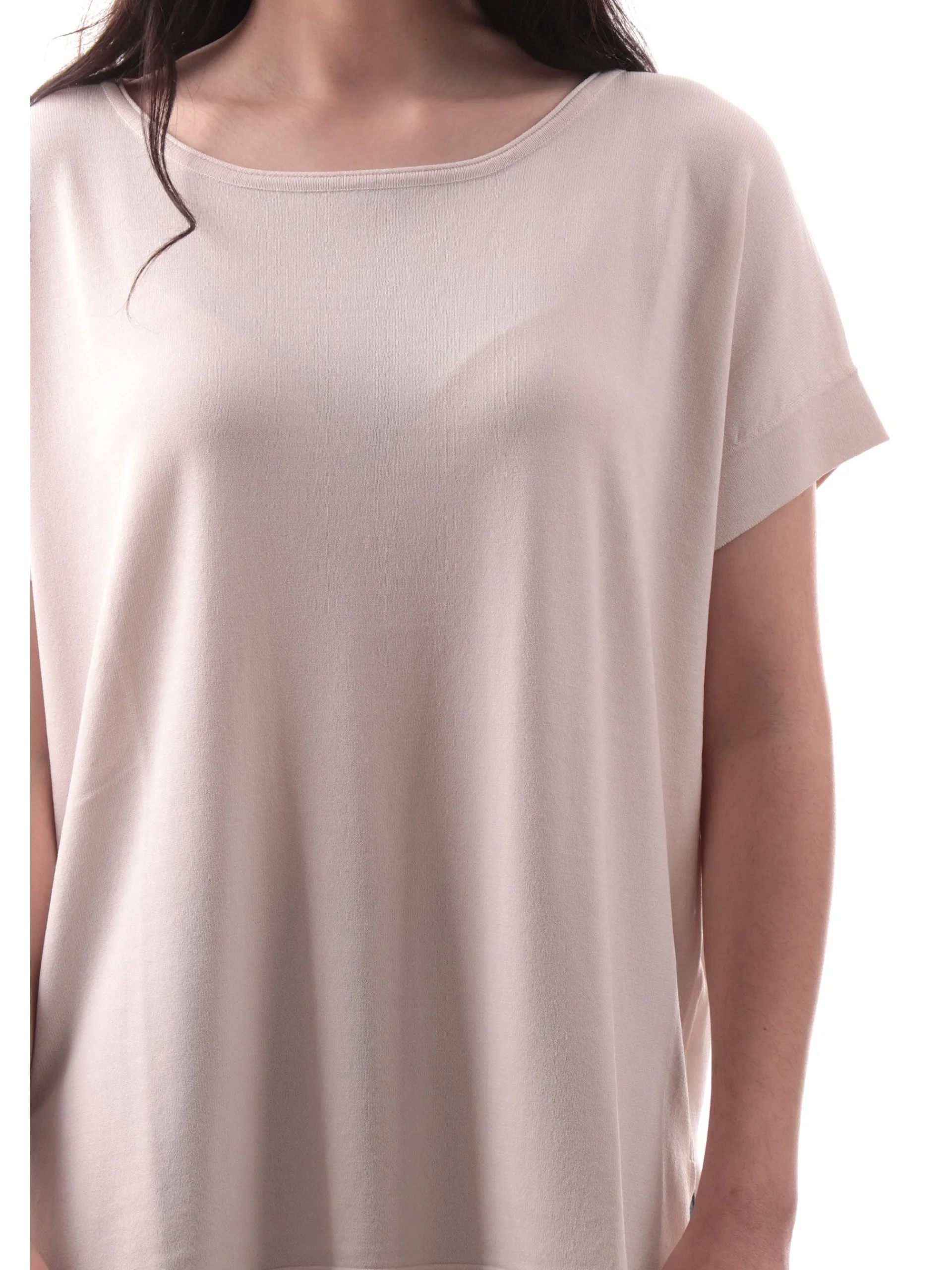 ANIS Maglie*Maglia beige scollo a barca da donna maniche kimono 251W6090