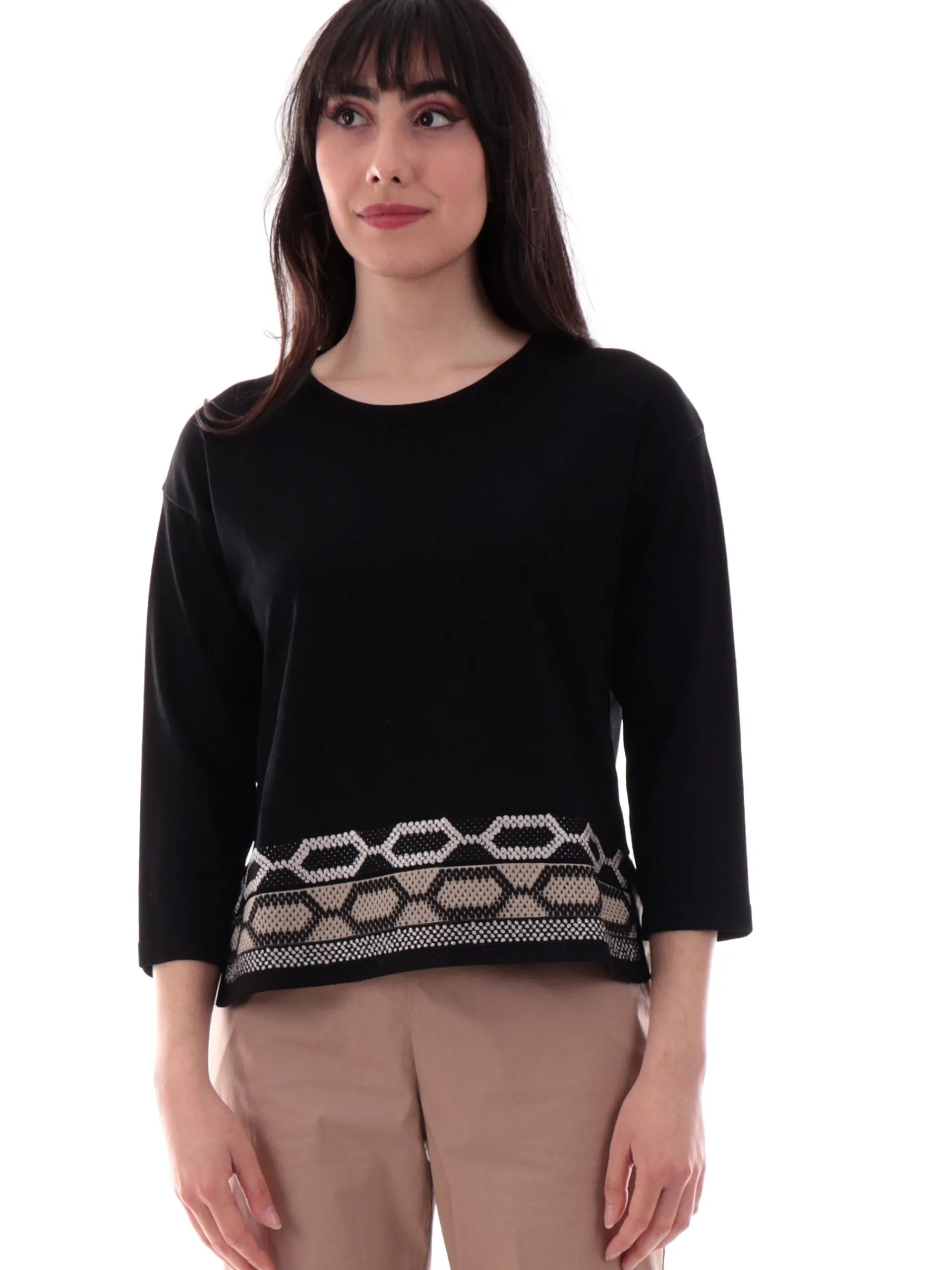 ANIS Maglie*Maglia bianca con decorazione da donna vestibilità morbida 251W1031