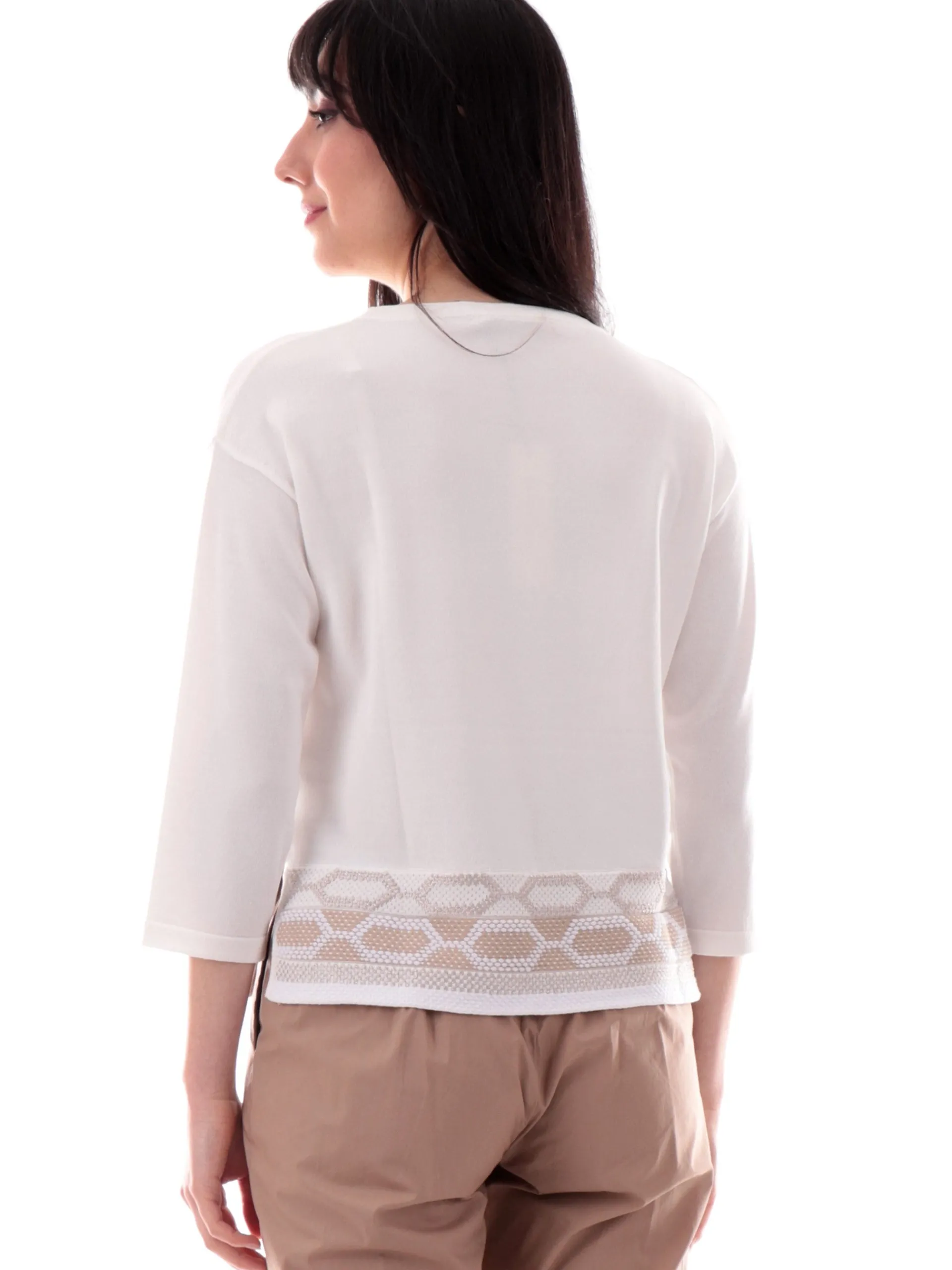 ANIS Maglie*Maglia bianca con decorazione da donna vestibilità morbida 251W1031