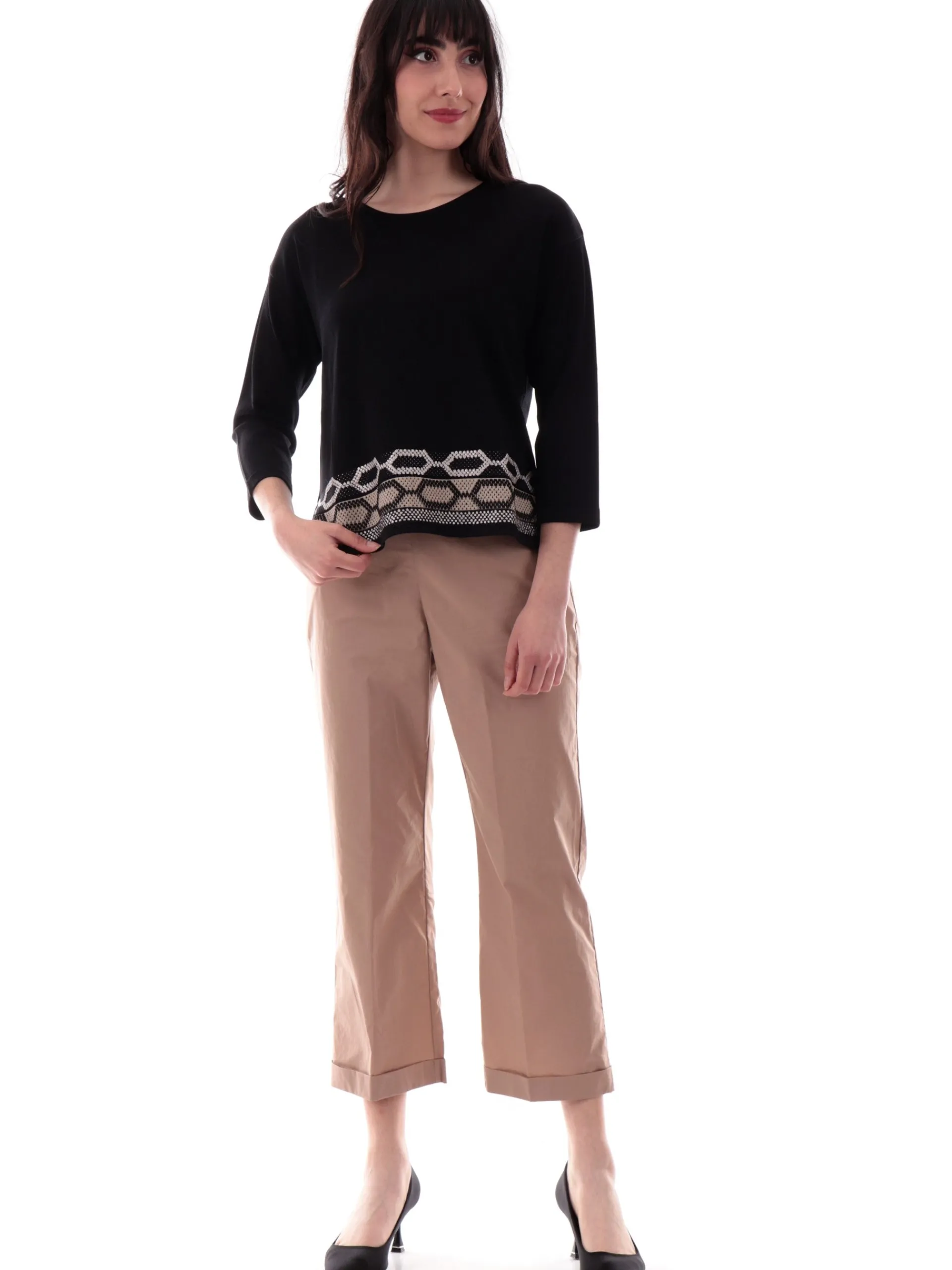 ANIS Maglie*Maglia bianca con decorazione da donna vestibilità morbida 251W1031