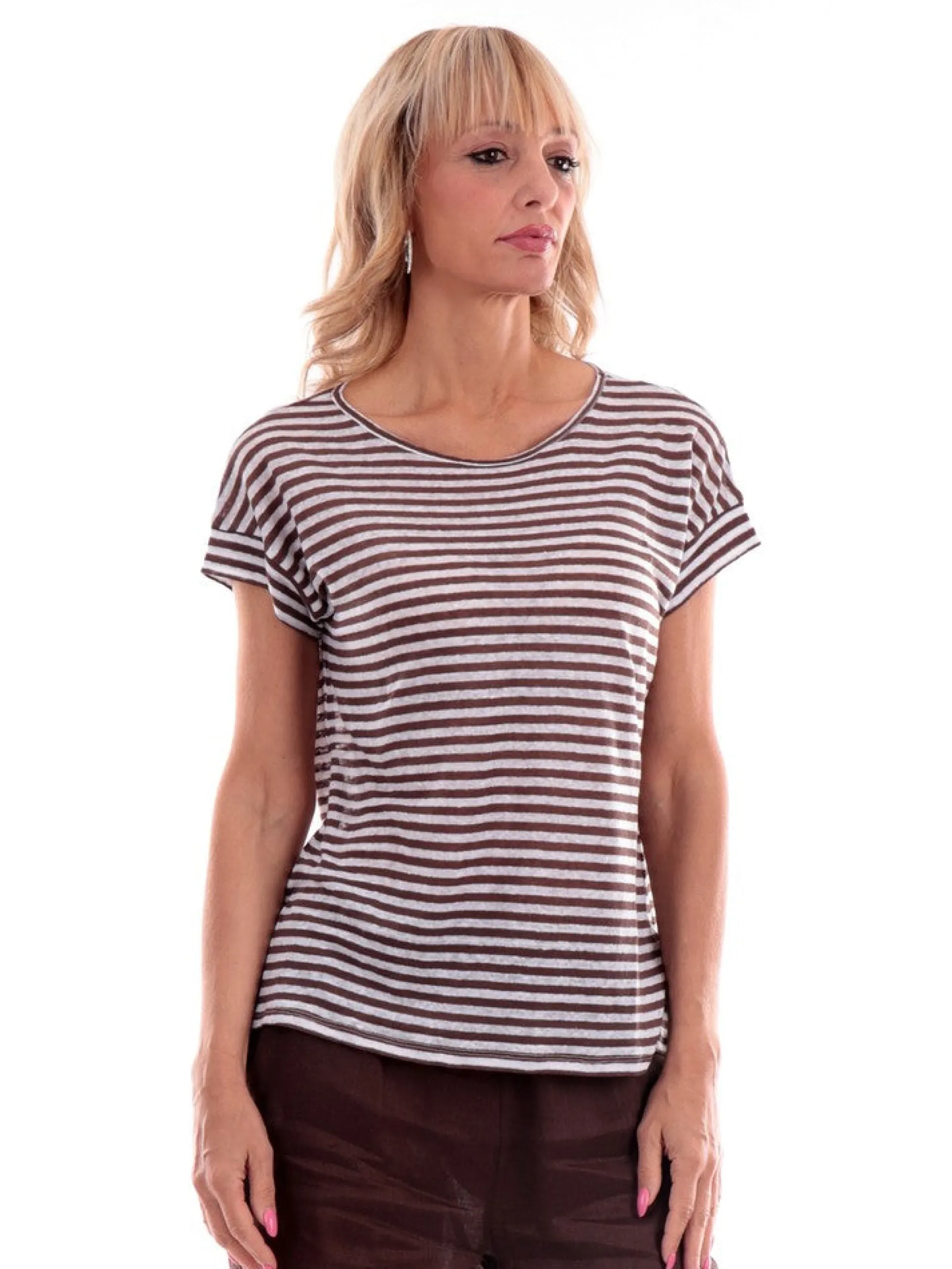 ANIS Maglie*Maglia marrone da donna a righe 2331448